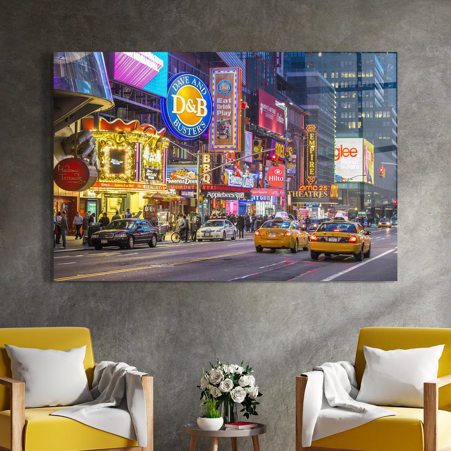Tablou Sticla New York Lights mockup 4