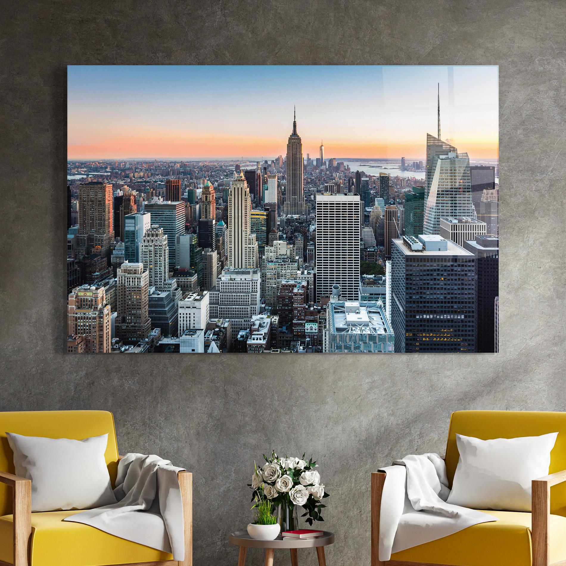 Tablou Sticla New York Skyline mockup 4