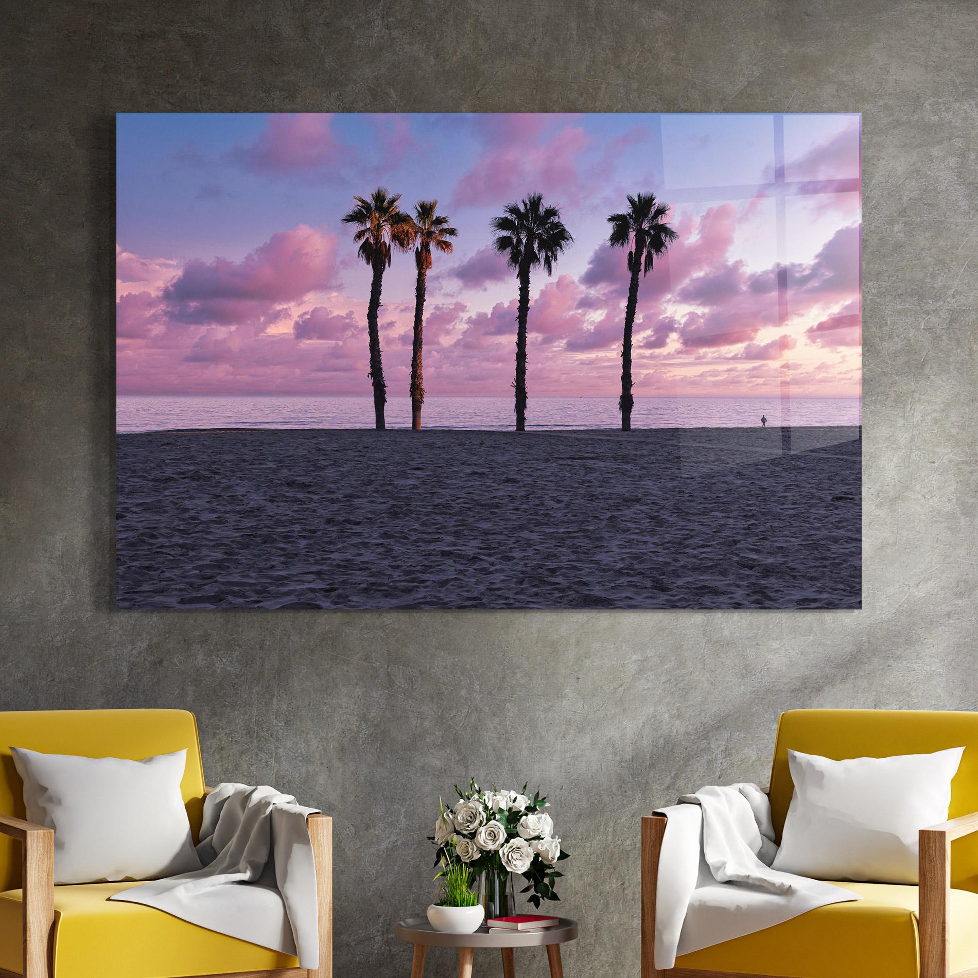 Tablou Sticla Palm Trees Beach mockup 4