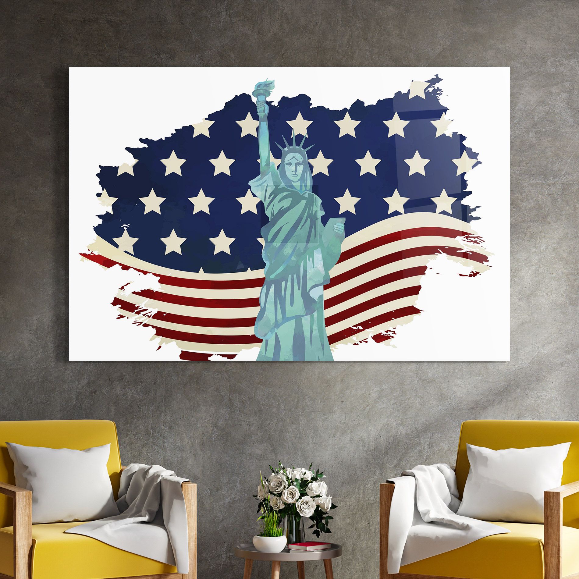 Usa Flag Statue mockup 4