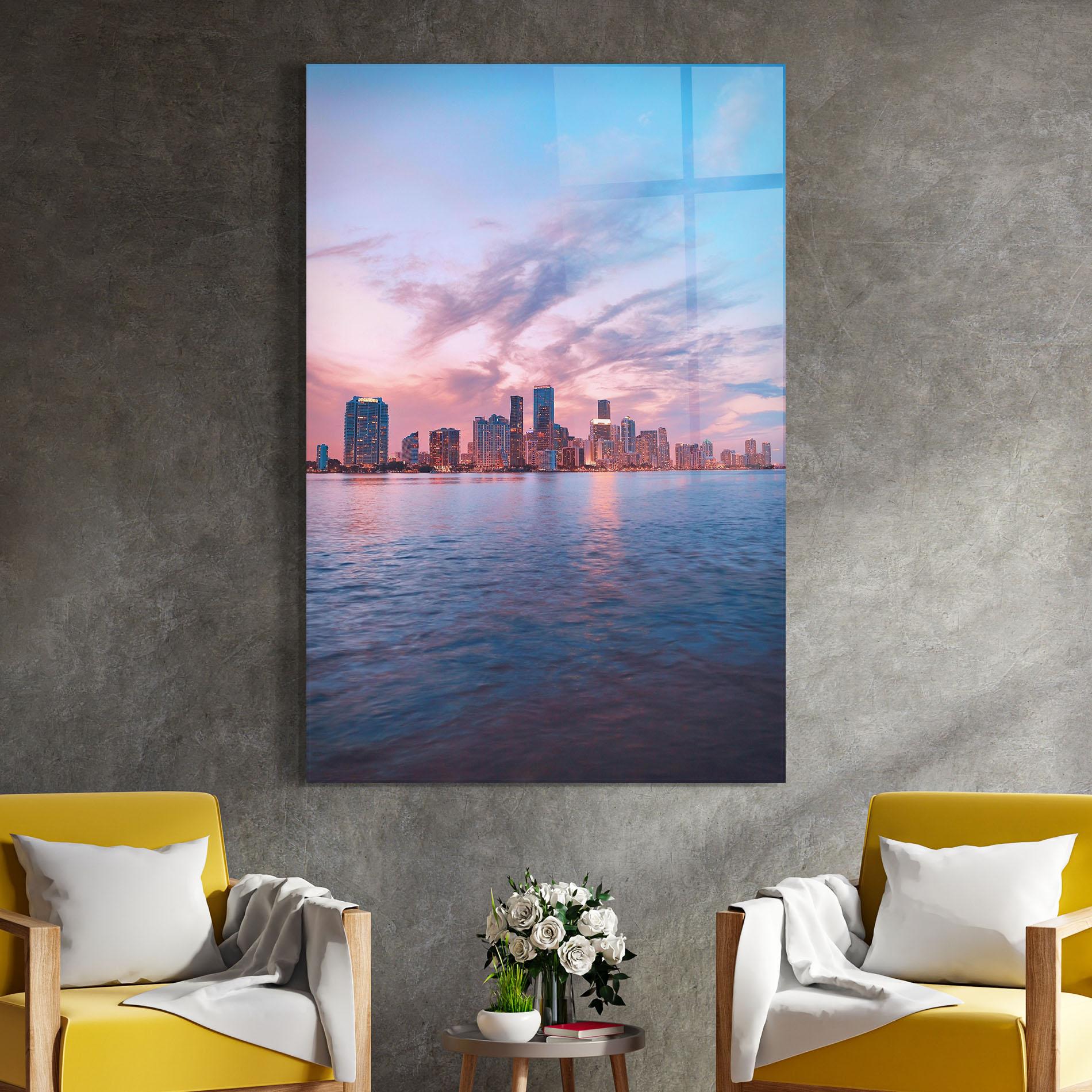 Tablou Sticla Over The Lake mockup 4