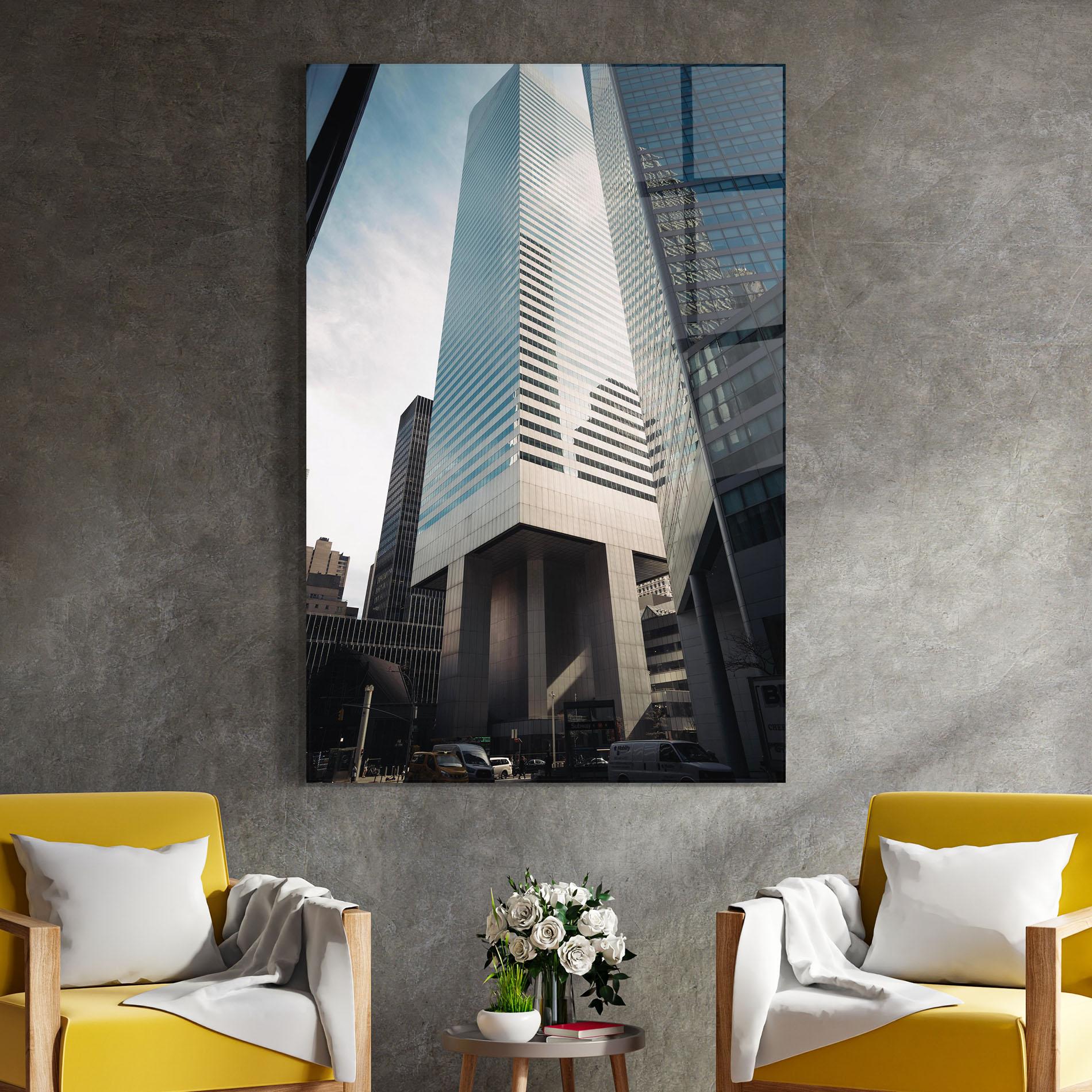 Tablou Sticla Skyline Building mockup 4