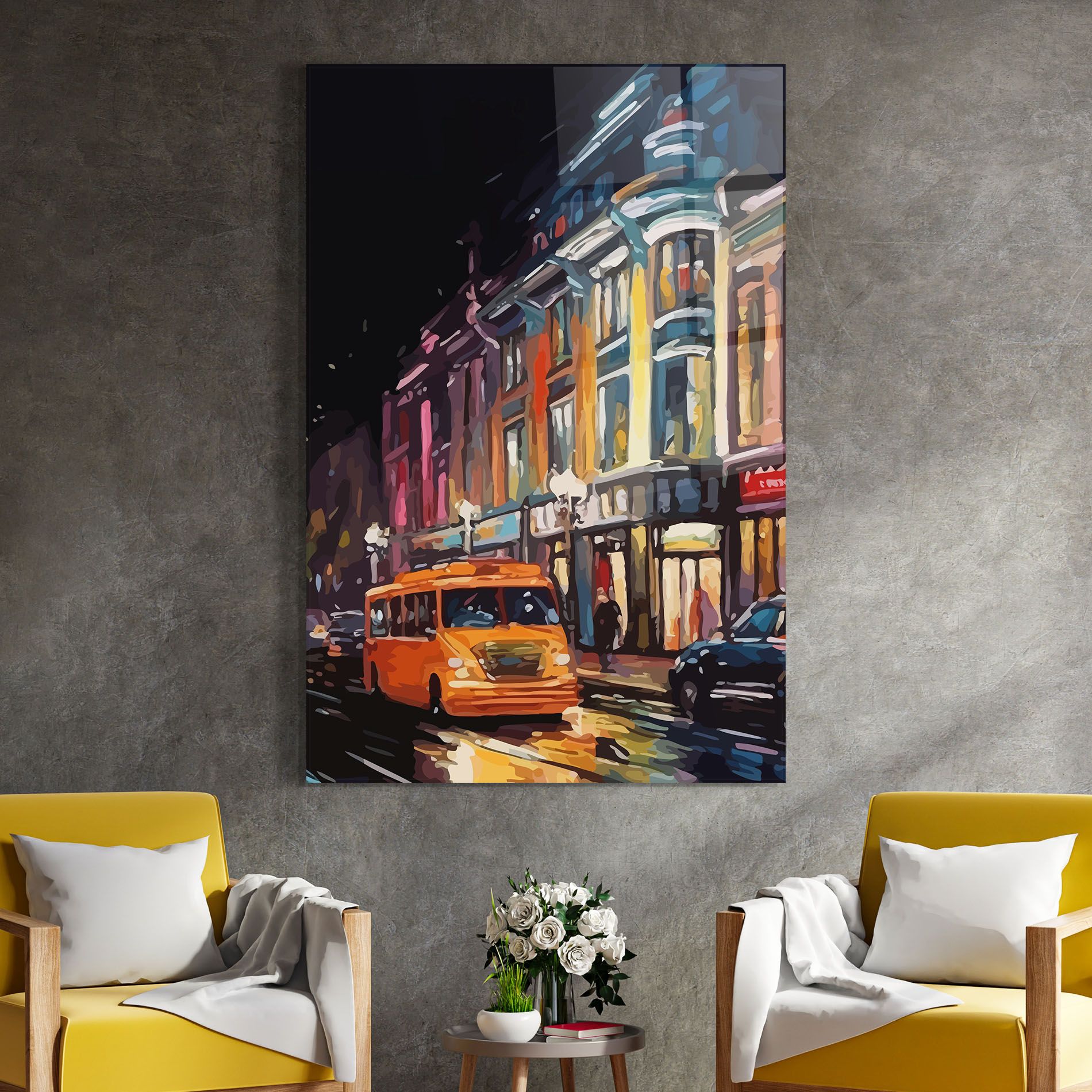 Yellow Car City Art mockup 4