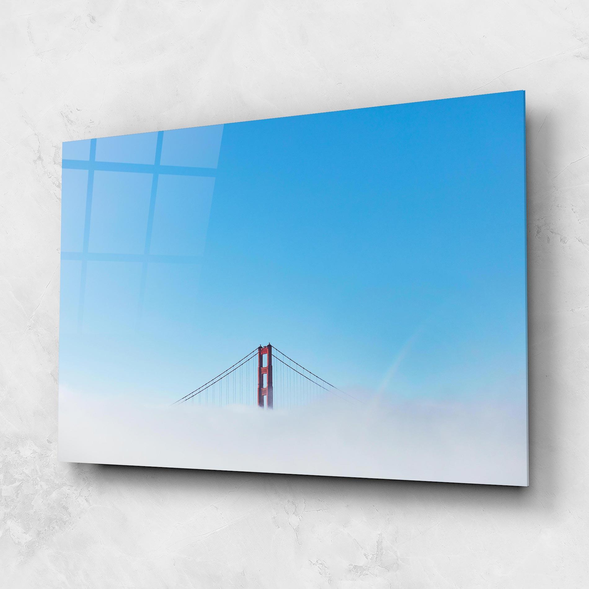 Tablou Sticla High Cloud Bridge mockup 1