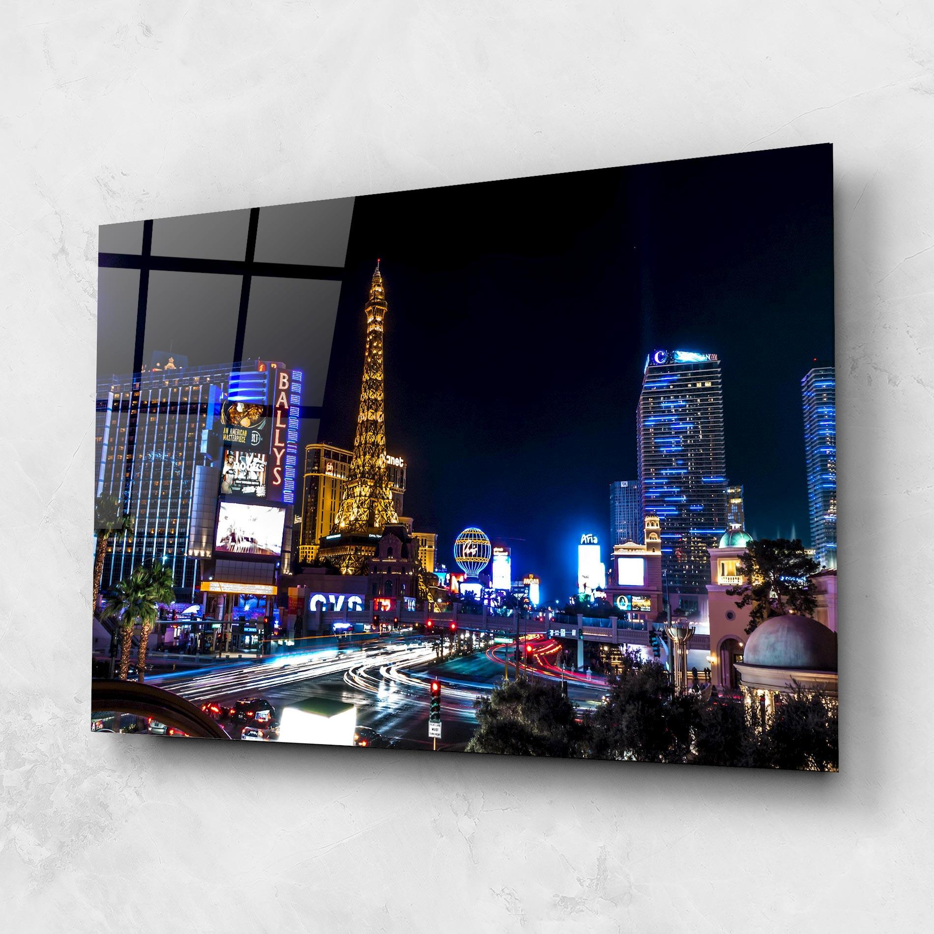 Tablou Sticla Las Vegas Night mockup 1