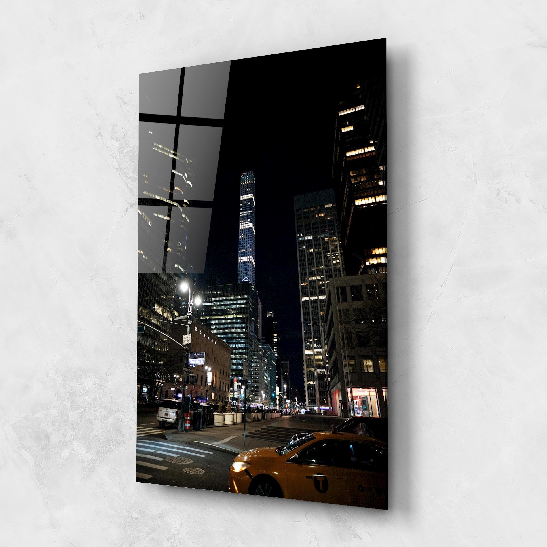 Tablou Sticla Skyline Night Light mockup 1