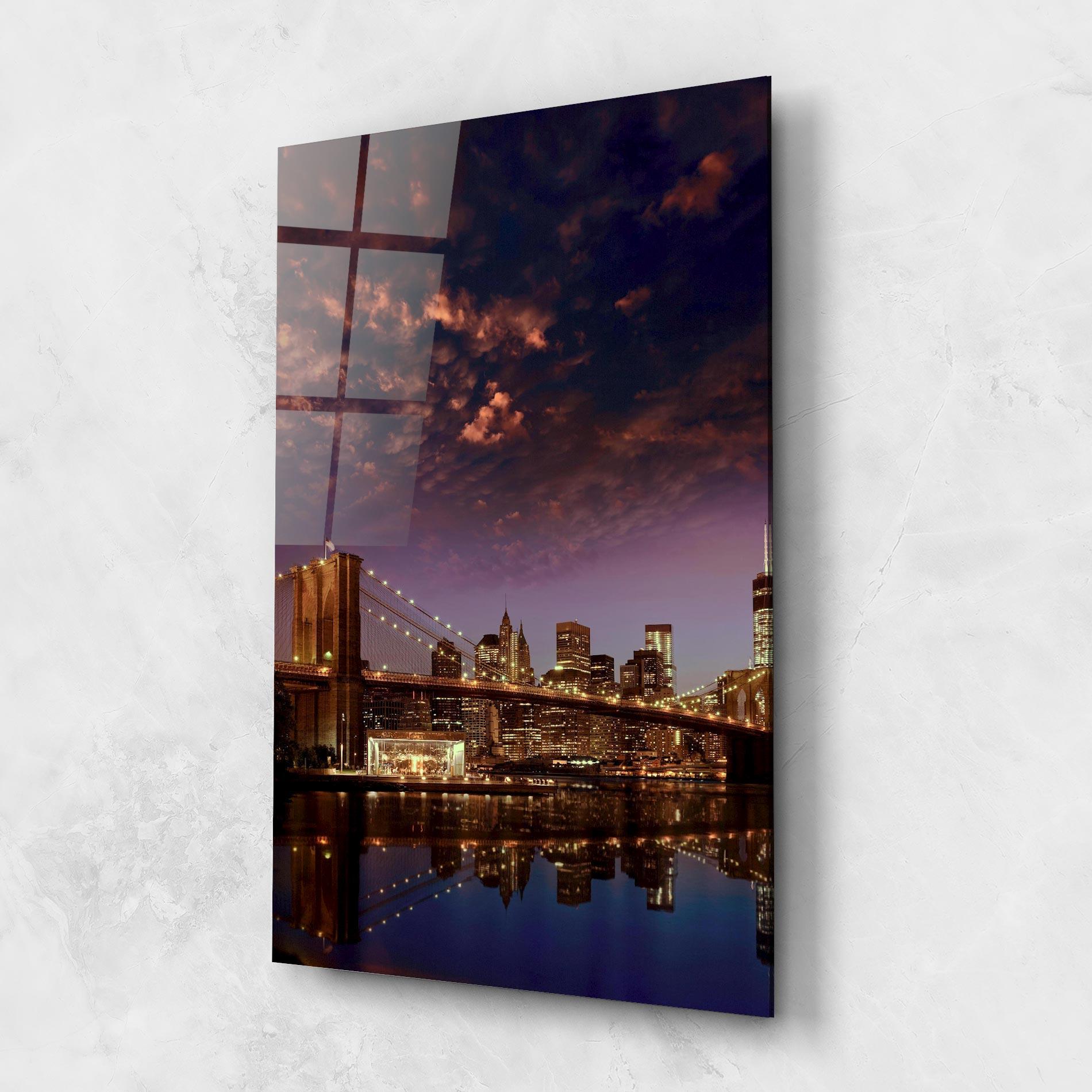 Tablou Sticla Sunset New York mockup 1