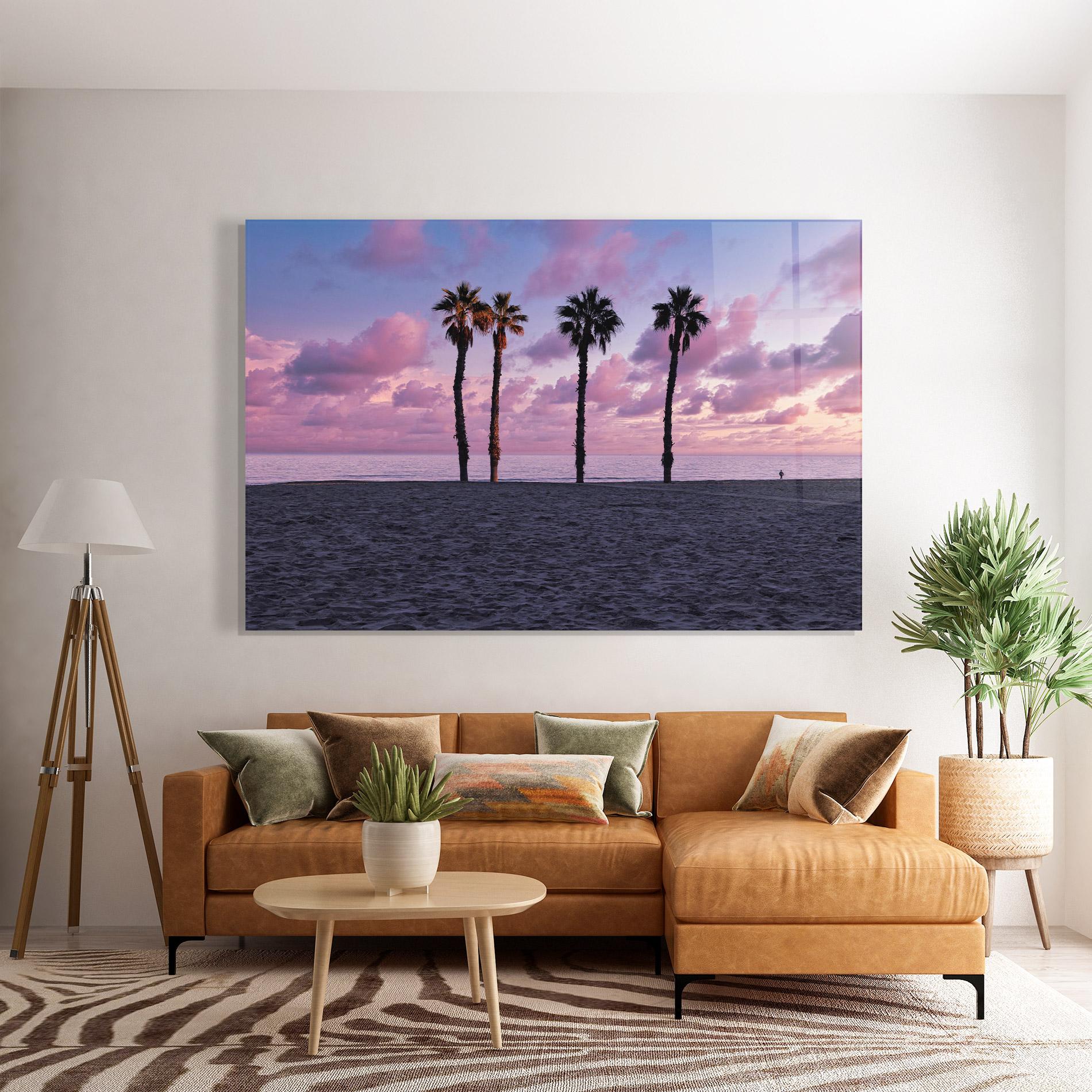 Tablou Sticla Palm Trees Beach mockup 7