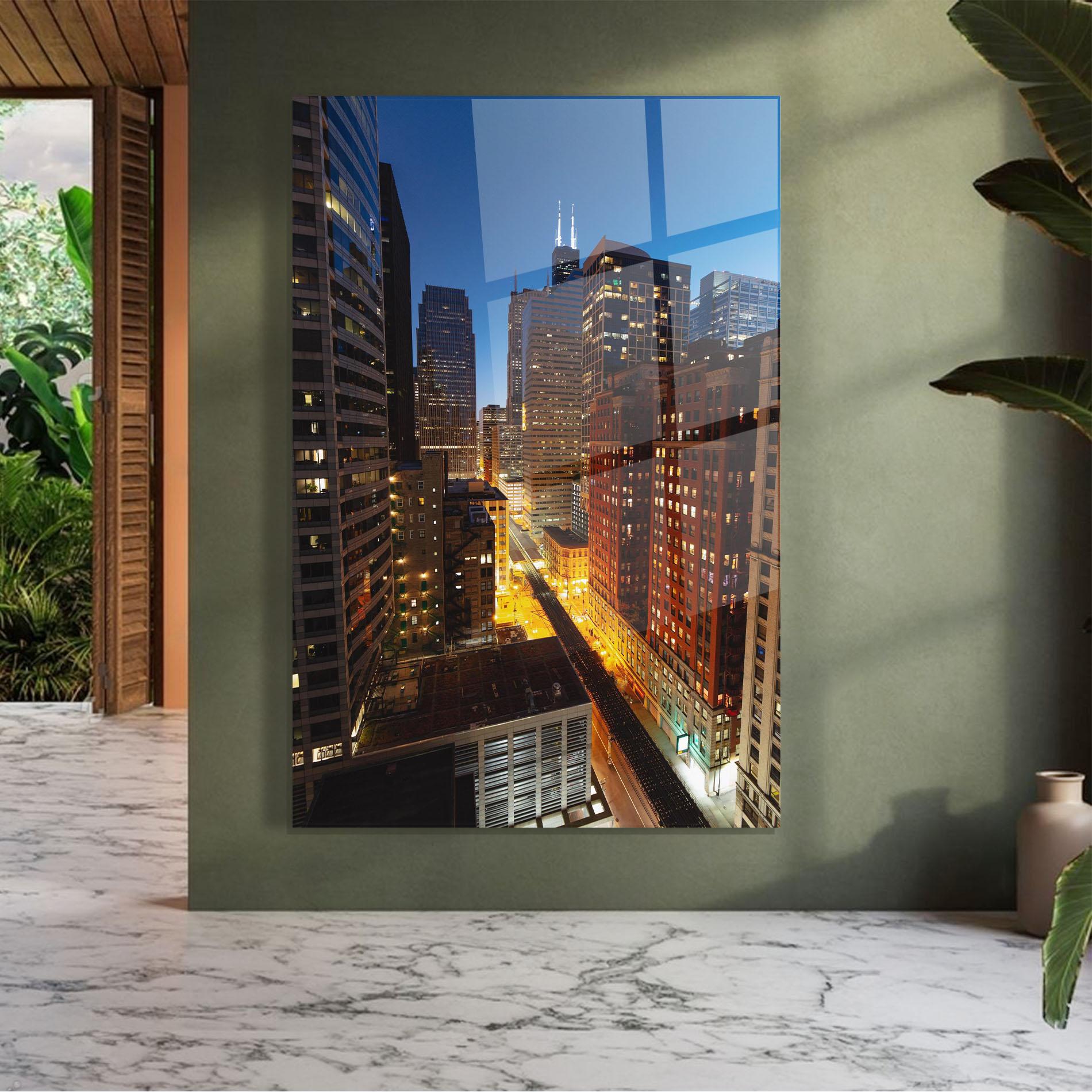 Tablou Sticla Hight City Building mockup 7