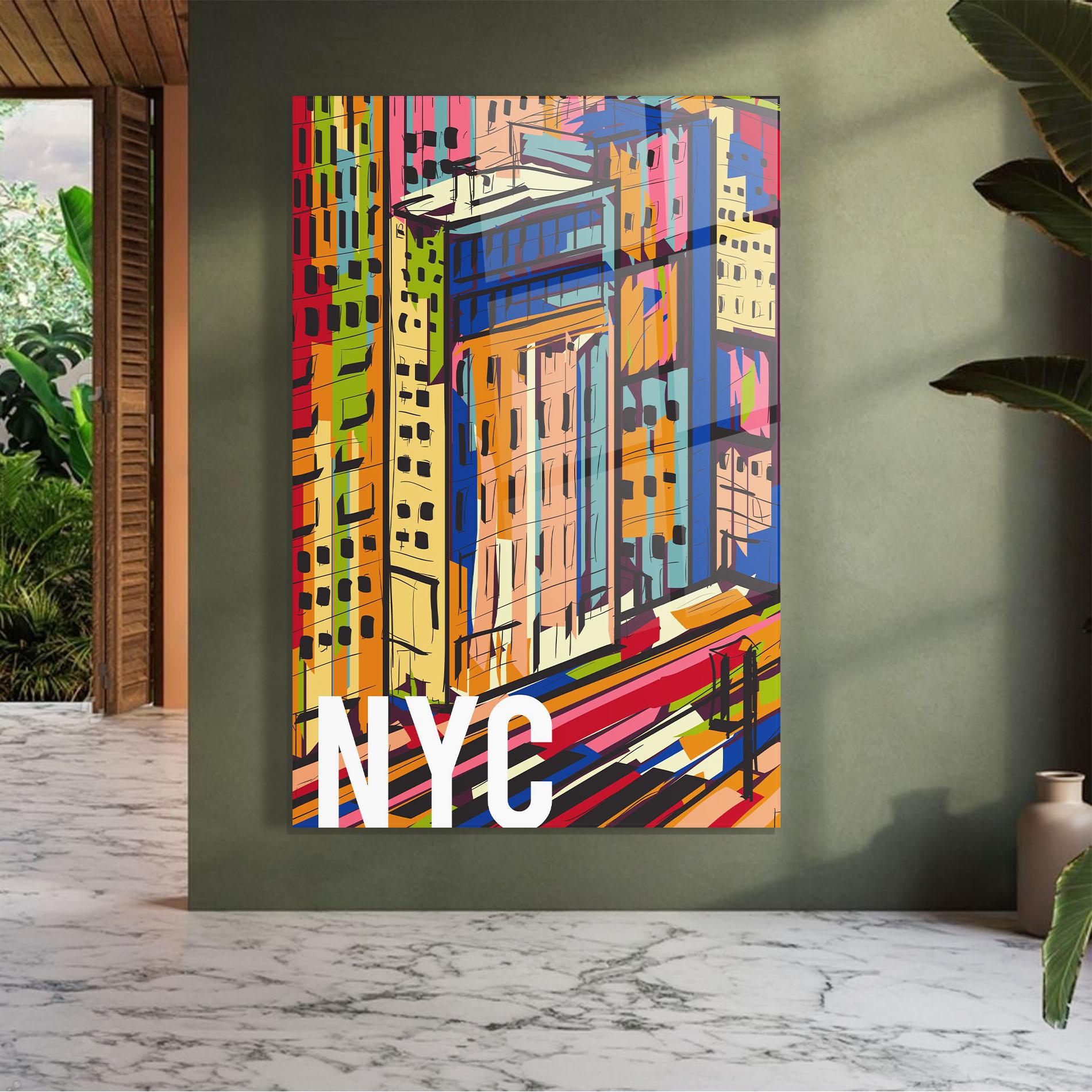 Tablou Sticla New York City Art mockup 7