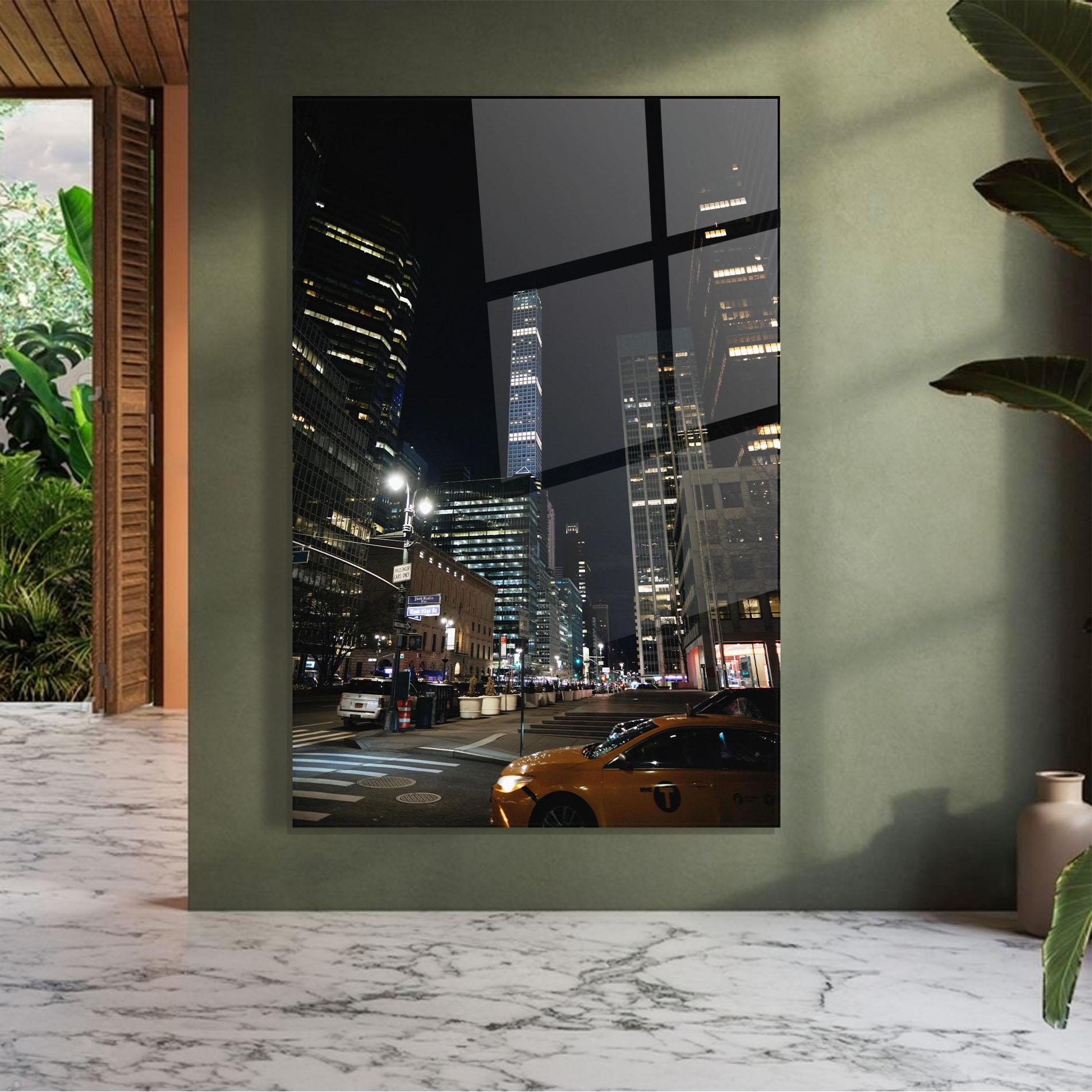 Tablou Sticla Skyline Night Light mockup 7