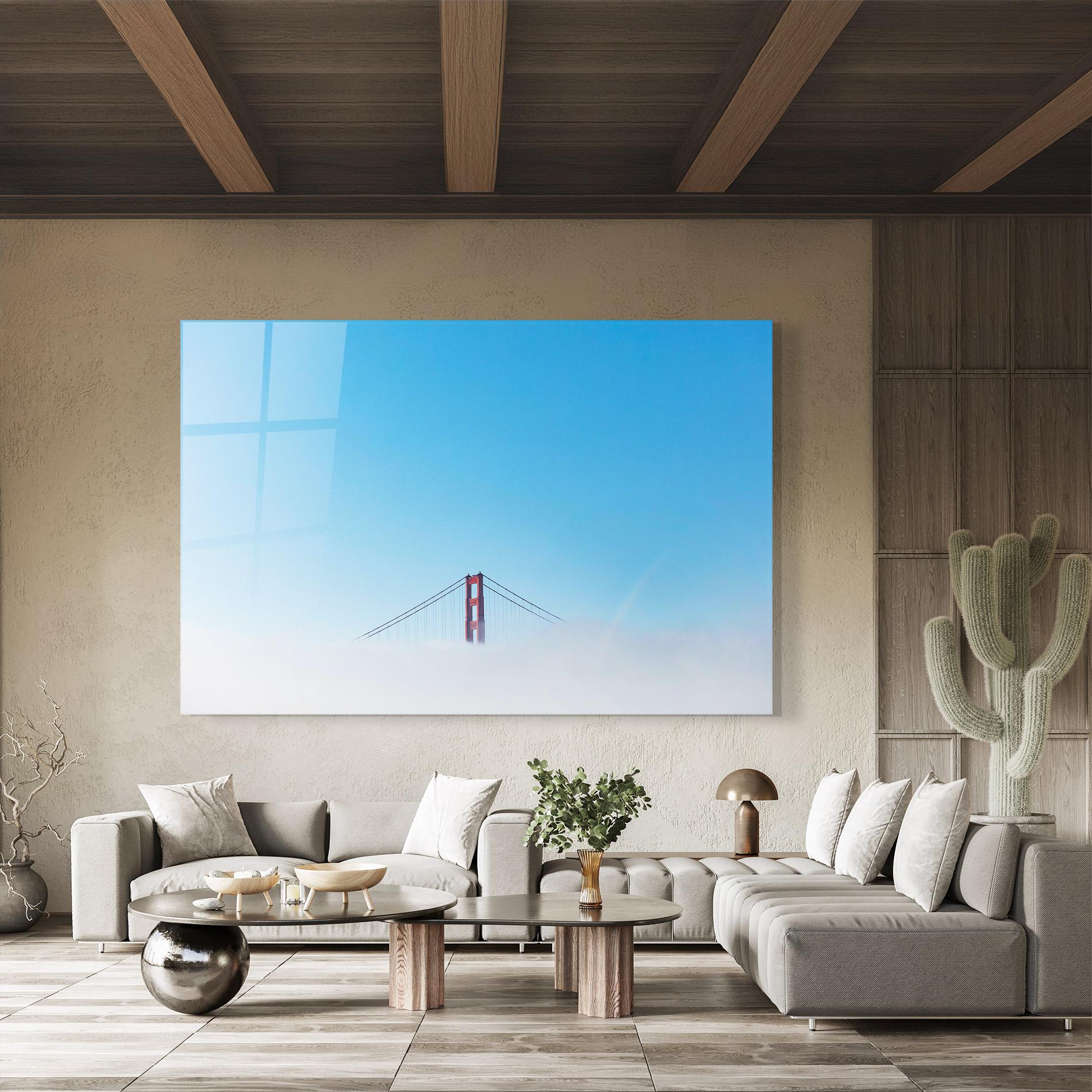 Tablou Sticla High Cloud Bridge mockup 8