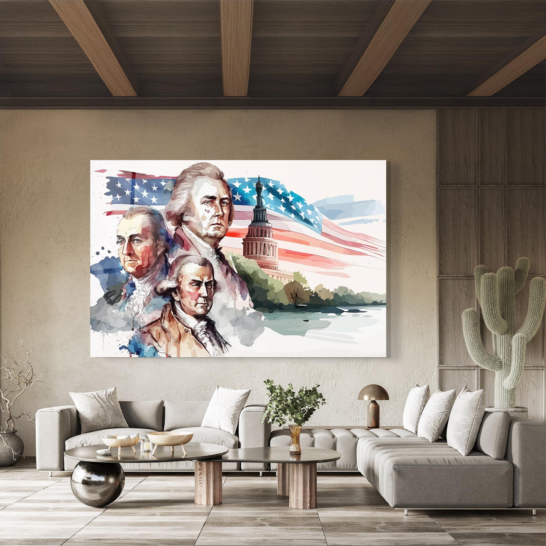 Tablou Sticla Usa Flag Art mockup 8