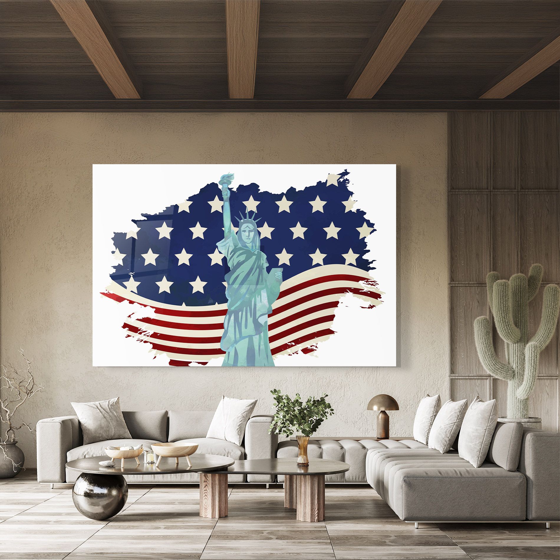 Usa Flag Statue mockup 8