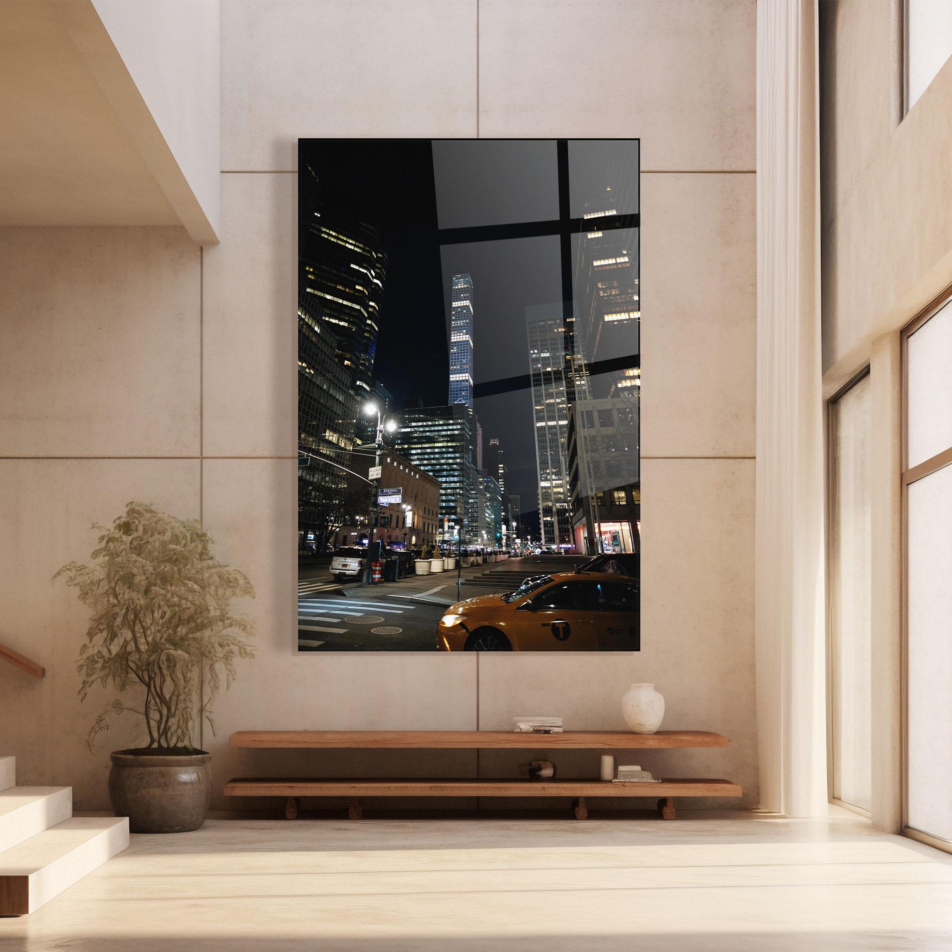 Tablou Sticla Skyline Night Light mockup 8
