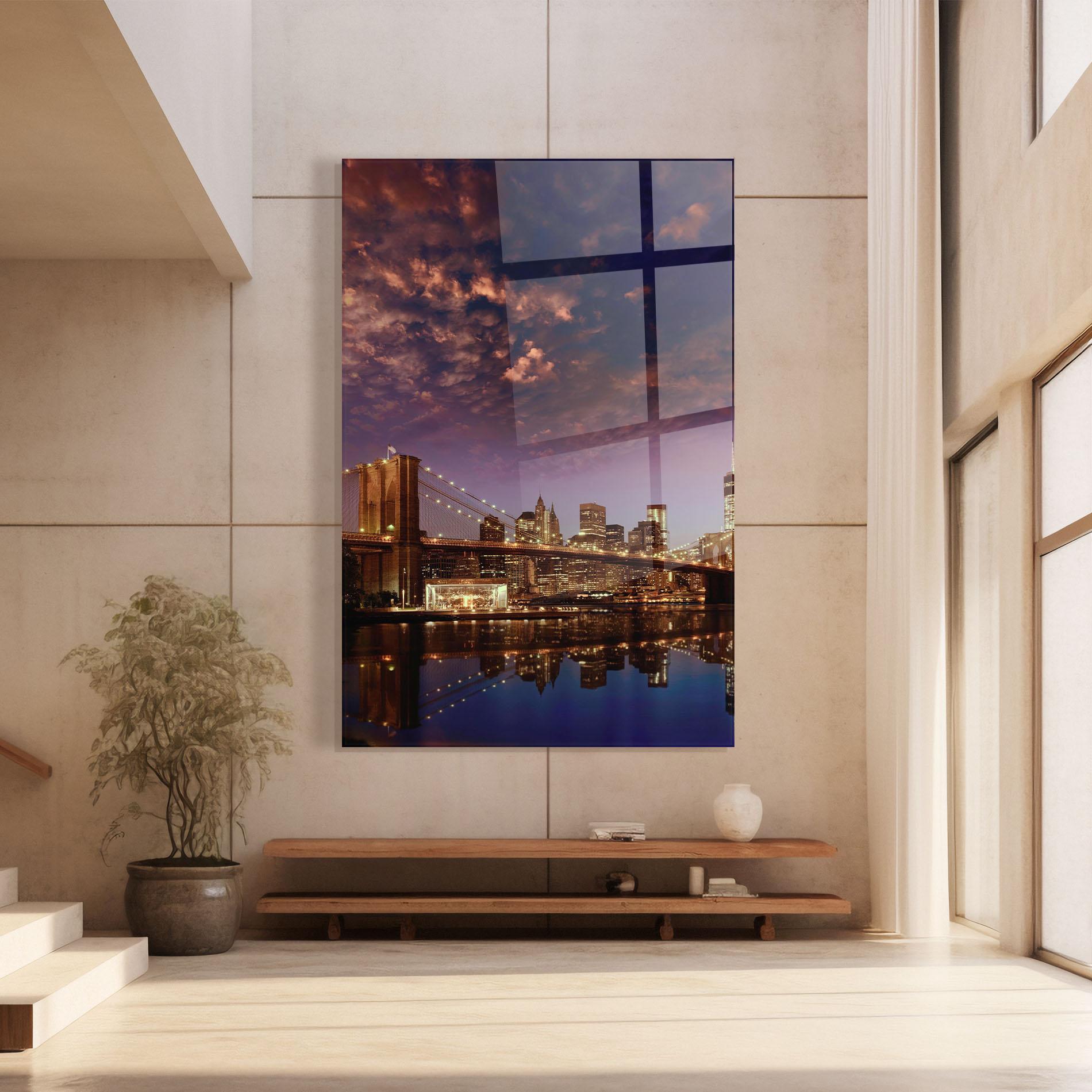 Tablou Sticla Sunset New York mockup 8