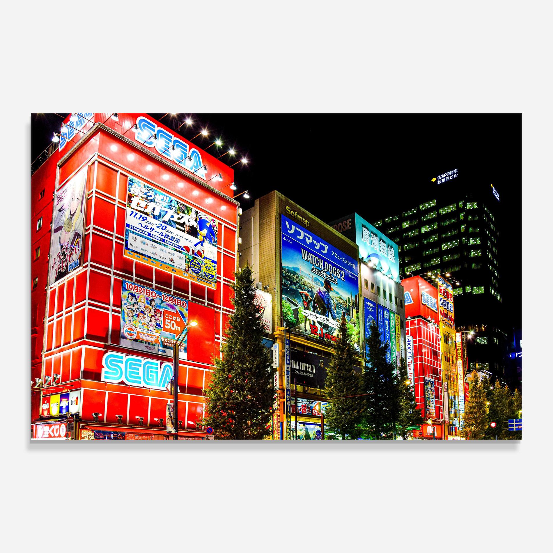 Tablou Sticla Akihabara Night mockup 0