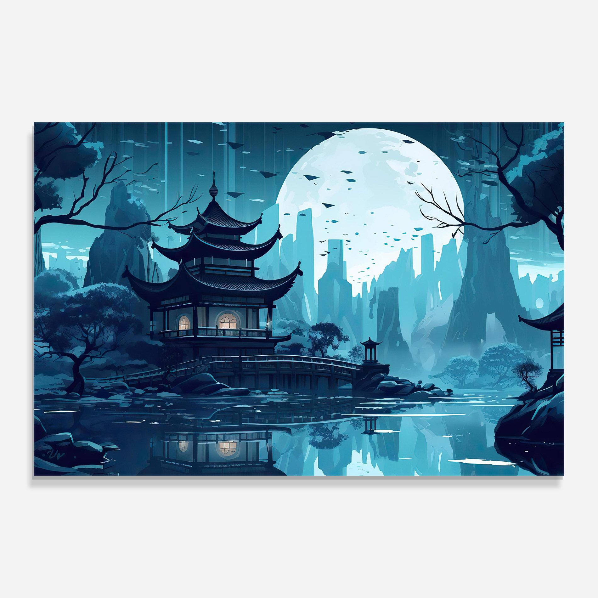 Tablou Sticla Chinese Cartoon mockup 0