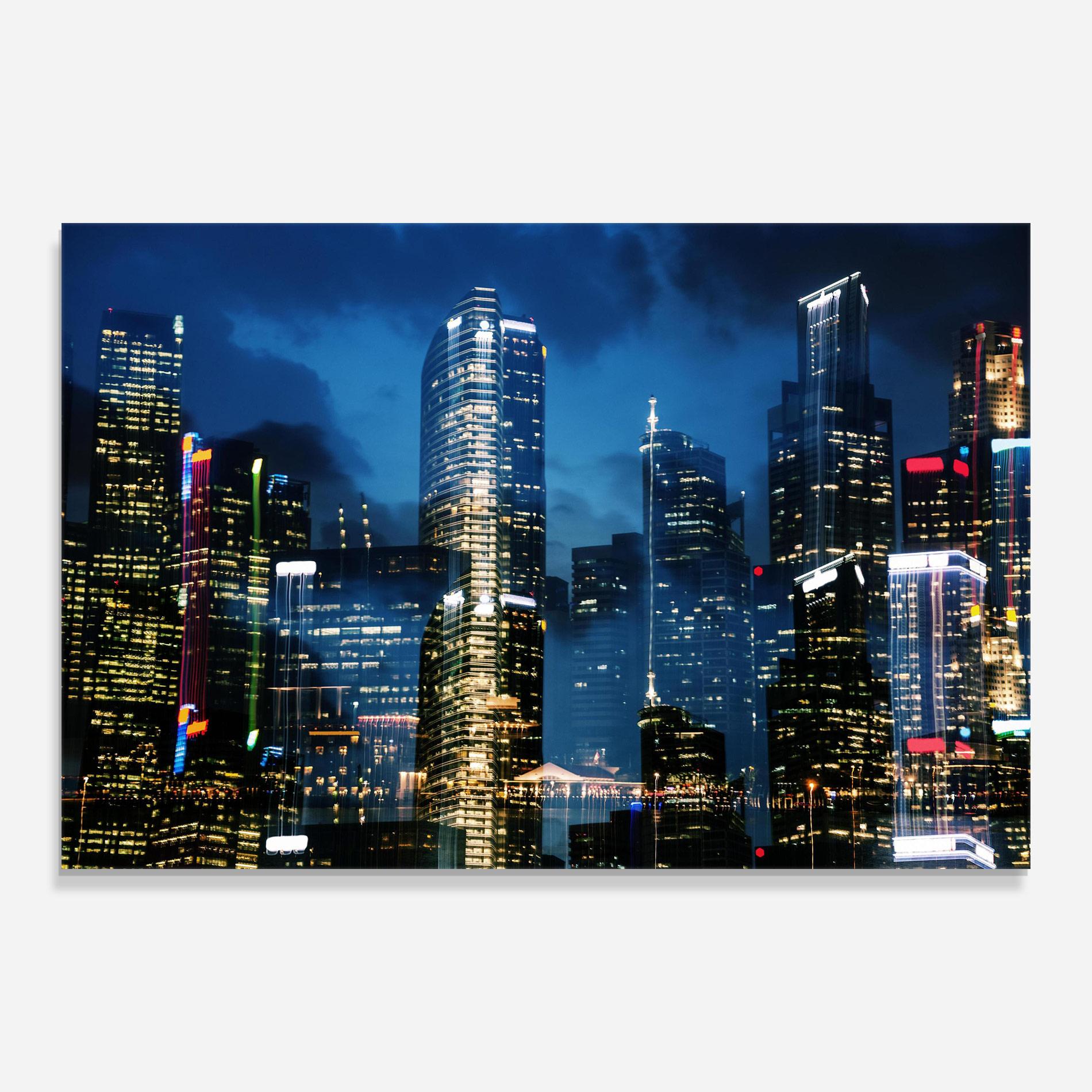 Tablou Sticla Singapore Night mockup 0