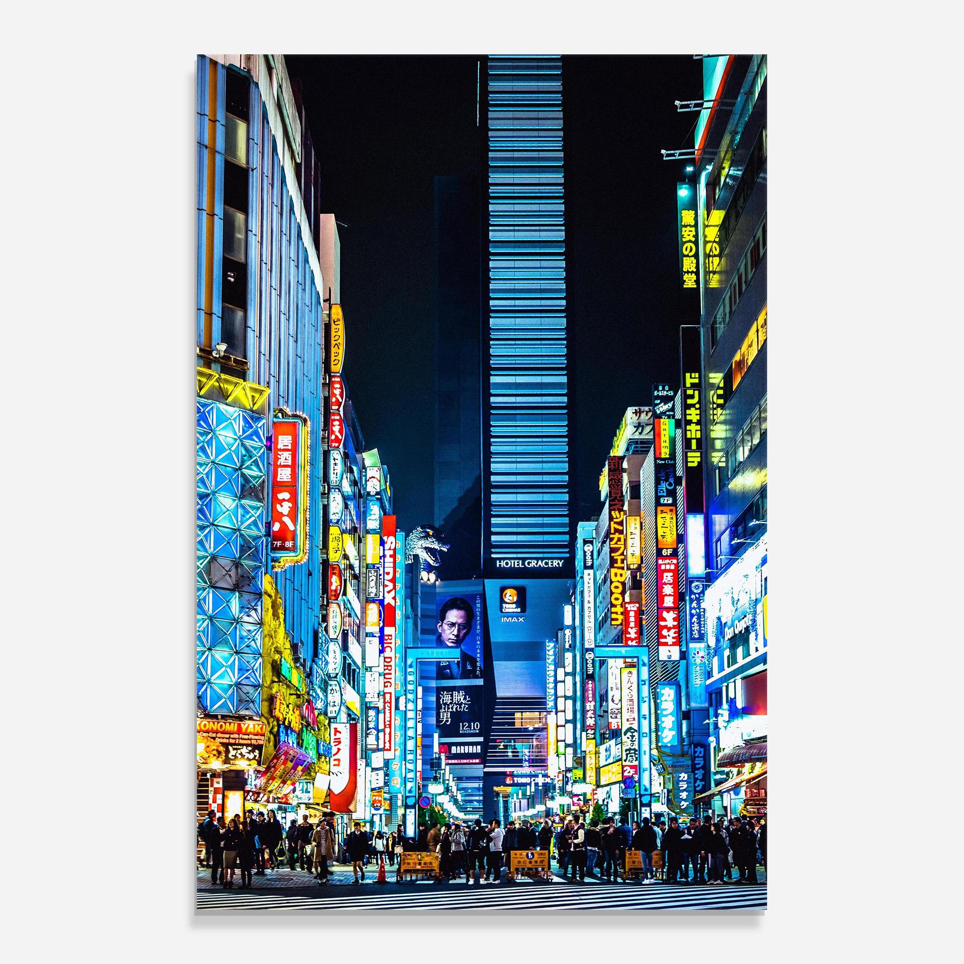 Tablou Sticla Colorful City Lights mockup 0