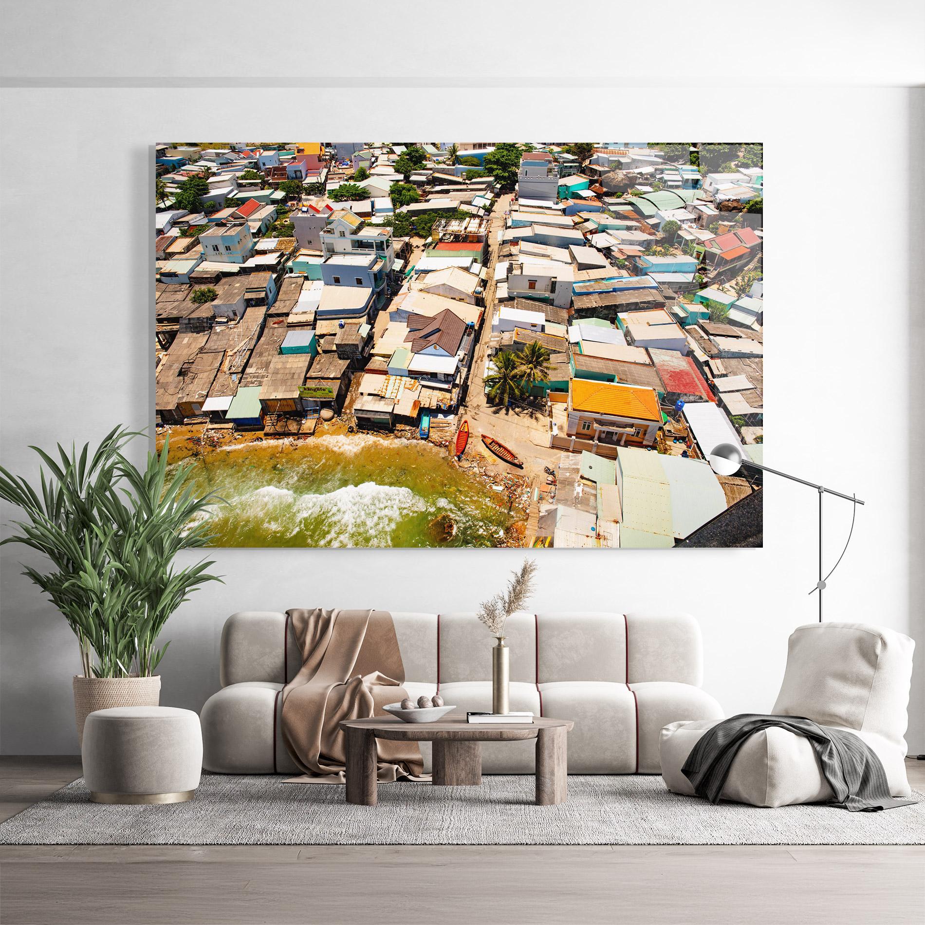 Tablou Sticla Vietnam Slums mockup 9