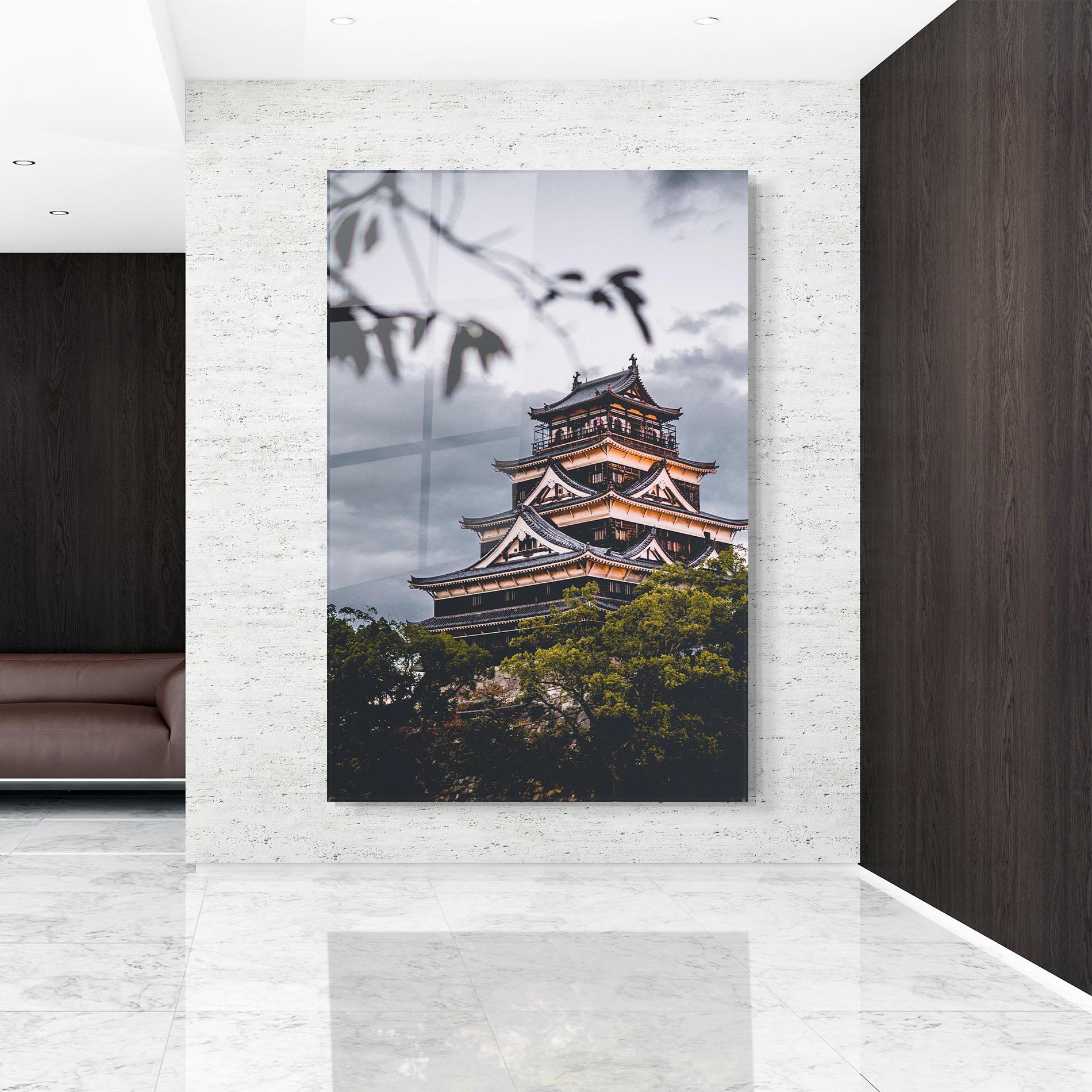 Tablou Sticla Hiroshima Castle mockup 9