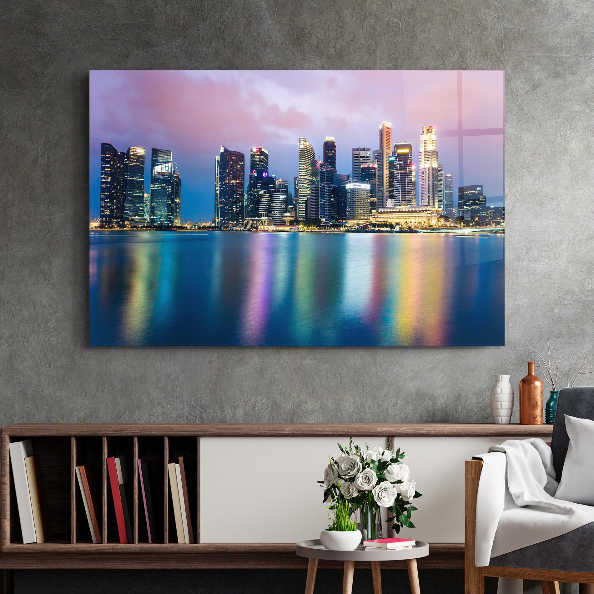 Tablou Sticla Hong Kong Skyline mockup 2