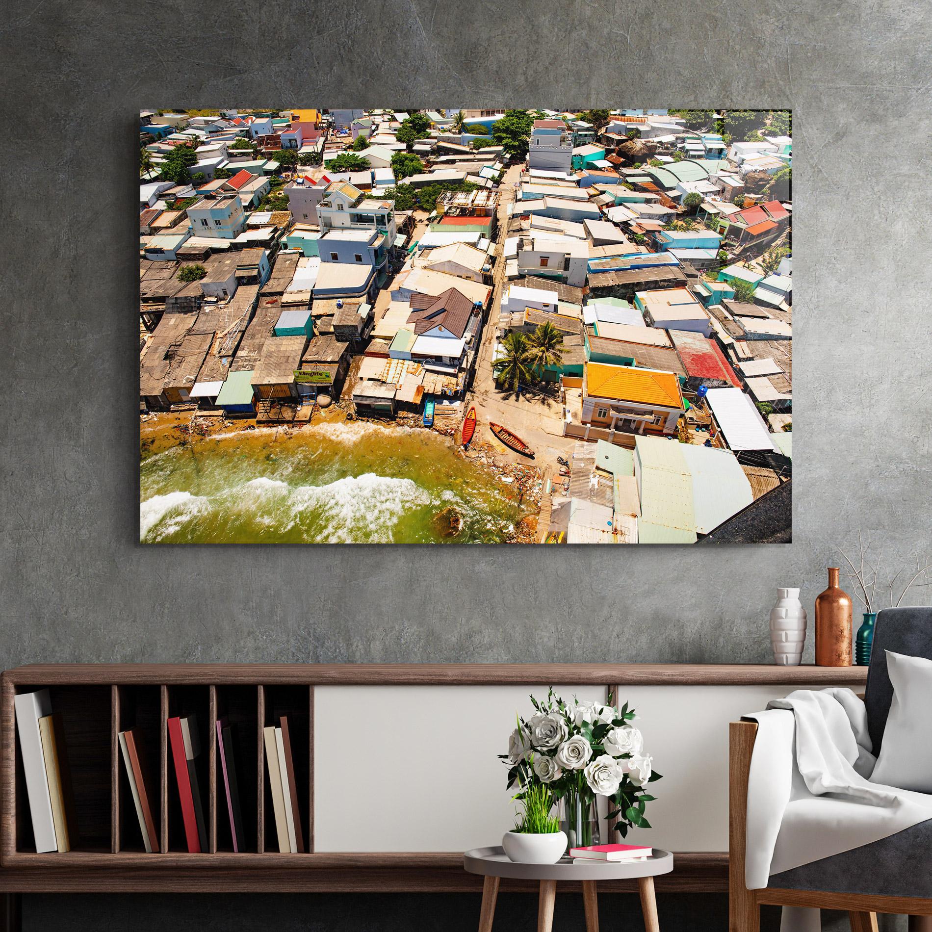 Tablou Sticla Vietnam Slums mockup 2