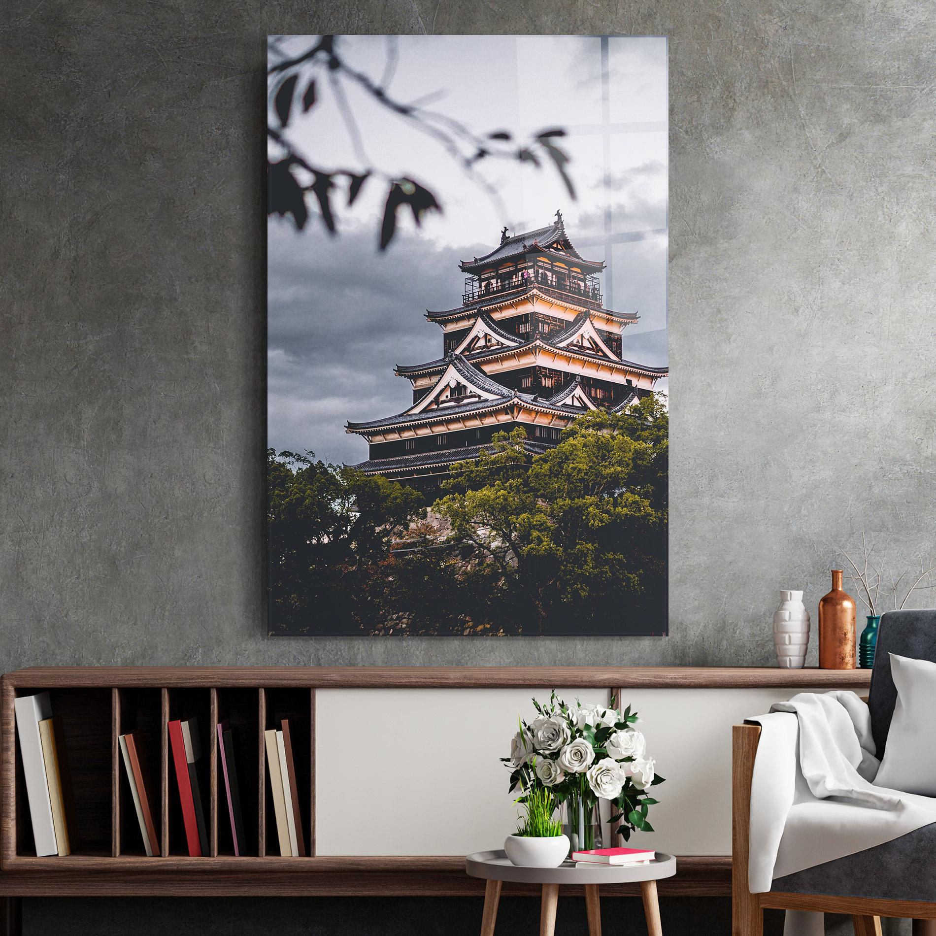 Tablou Sticla Hiroshima Castle mockup 2