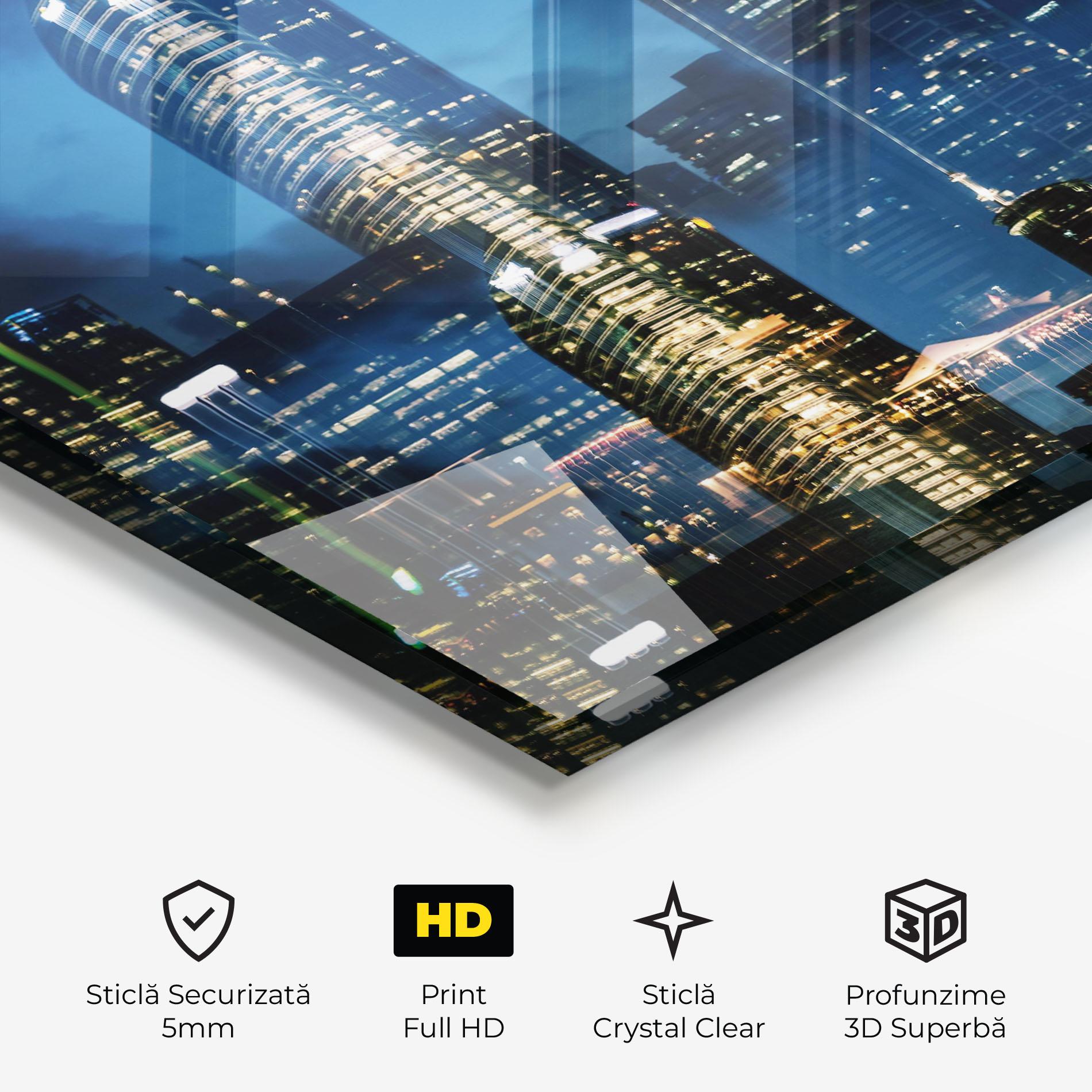 Tablou Sticla Singapore Night mockup 3