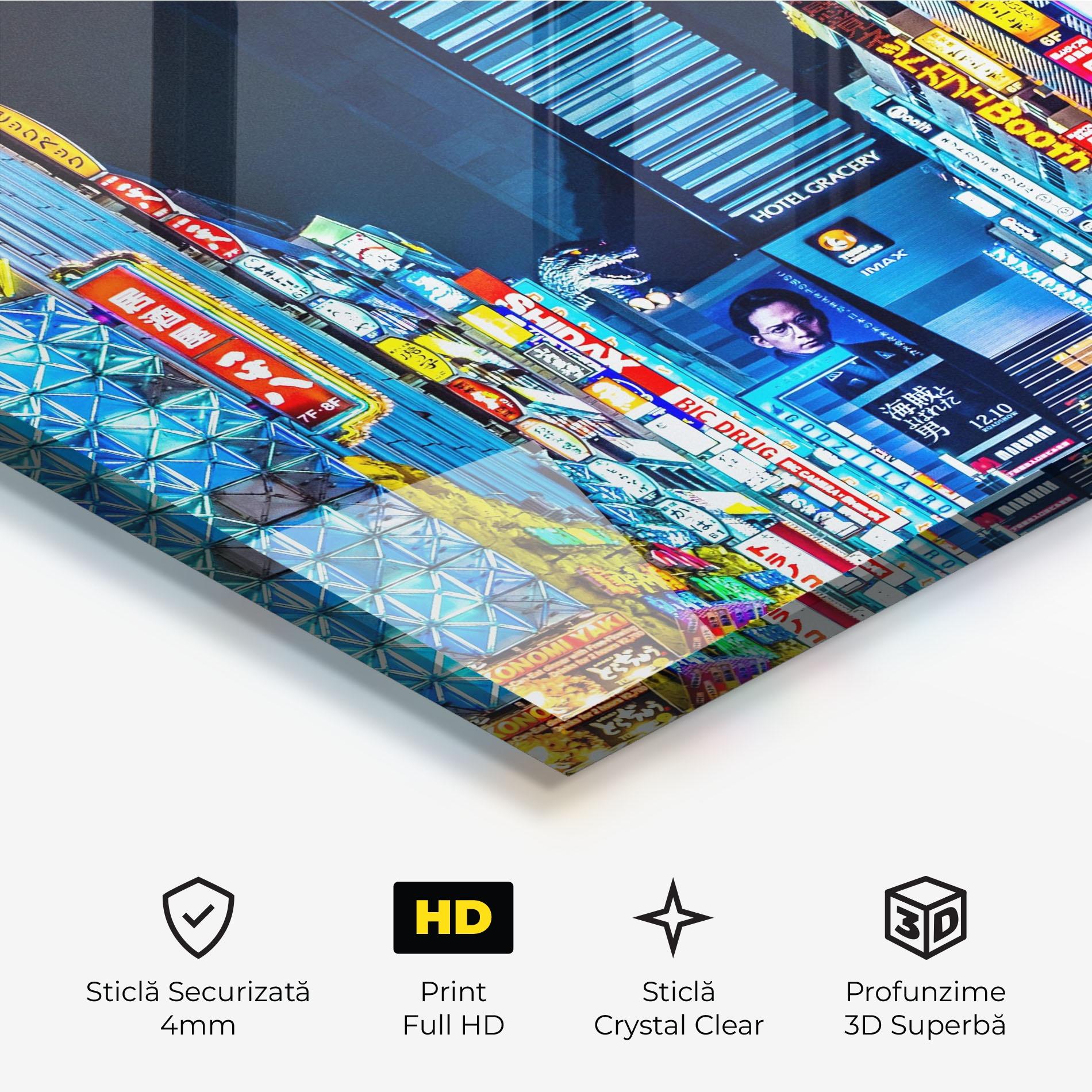 Tablou Sticla Colorful City Lights mockup 3