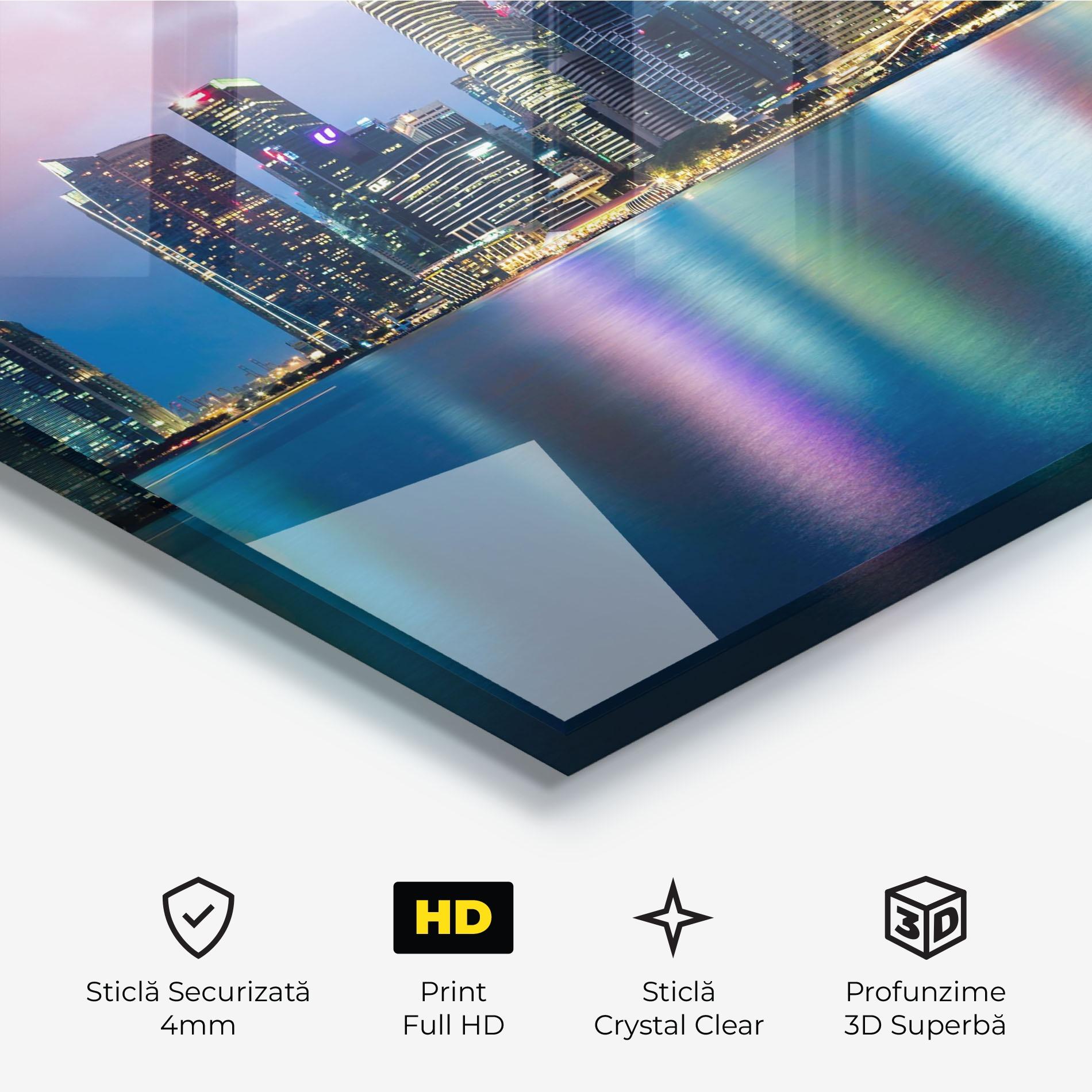 Tablou Sticla Hong Kong Skyline mockup 3