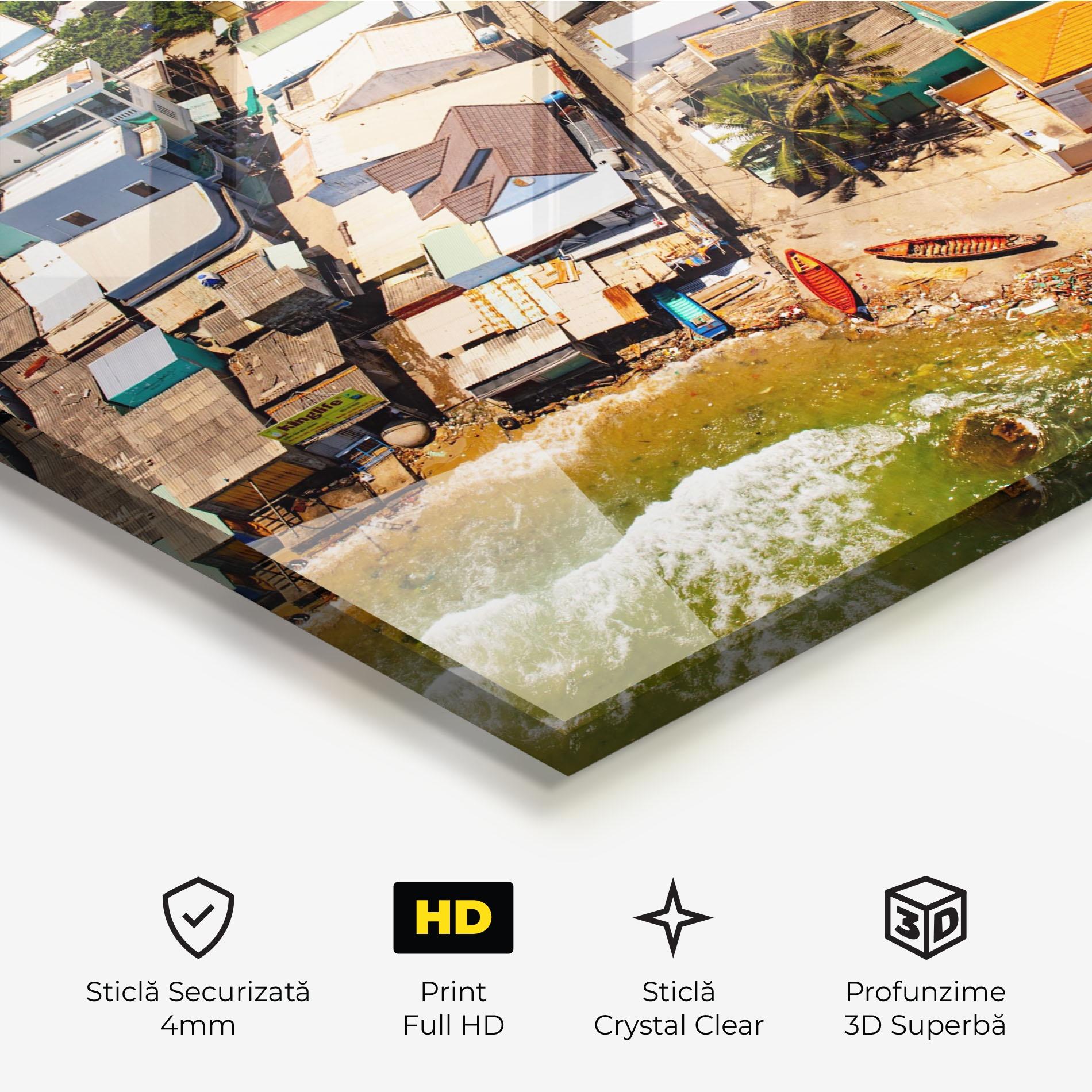Tablou Sticla Vietnam Slums mockup 3