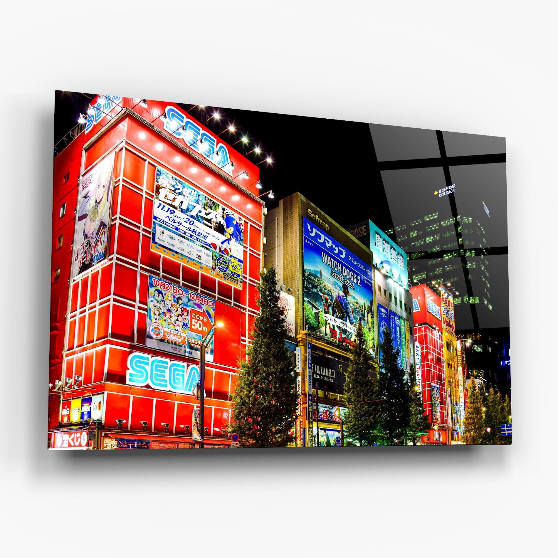 Tablou Sticla Akihabara Night mockup 6