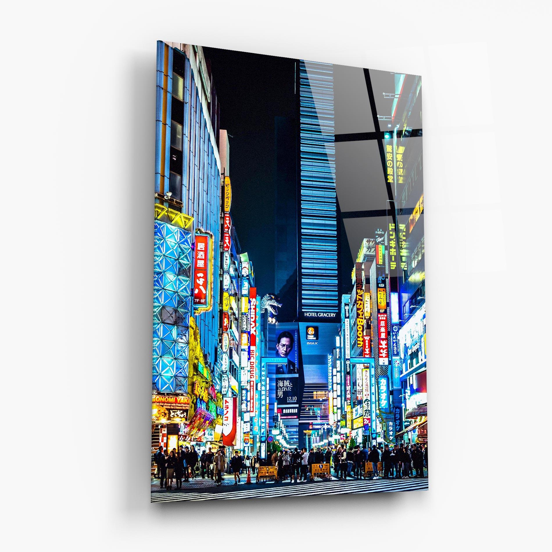Tablou Sticla Colorful City Lights mockup 6