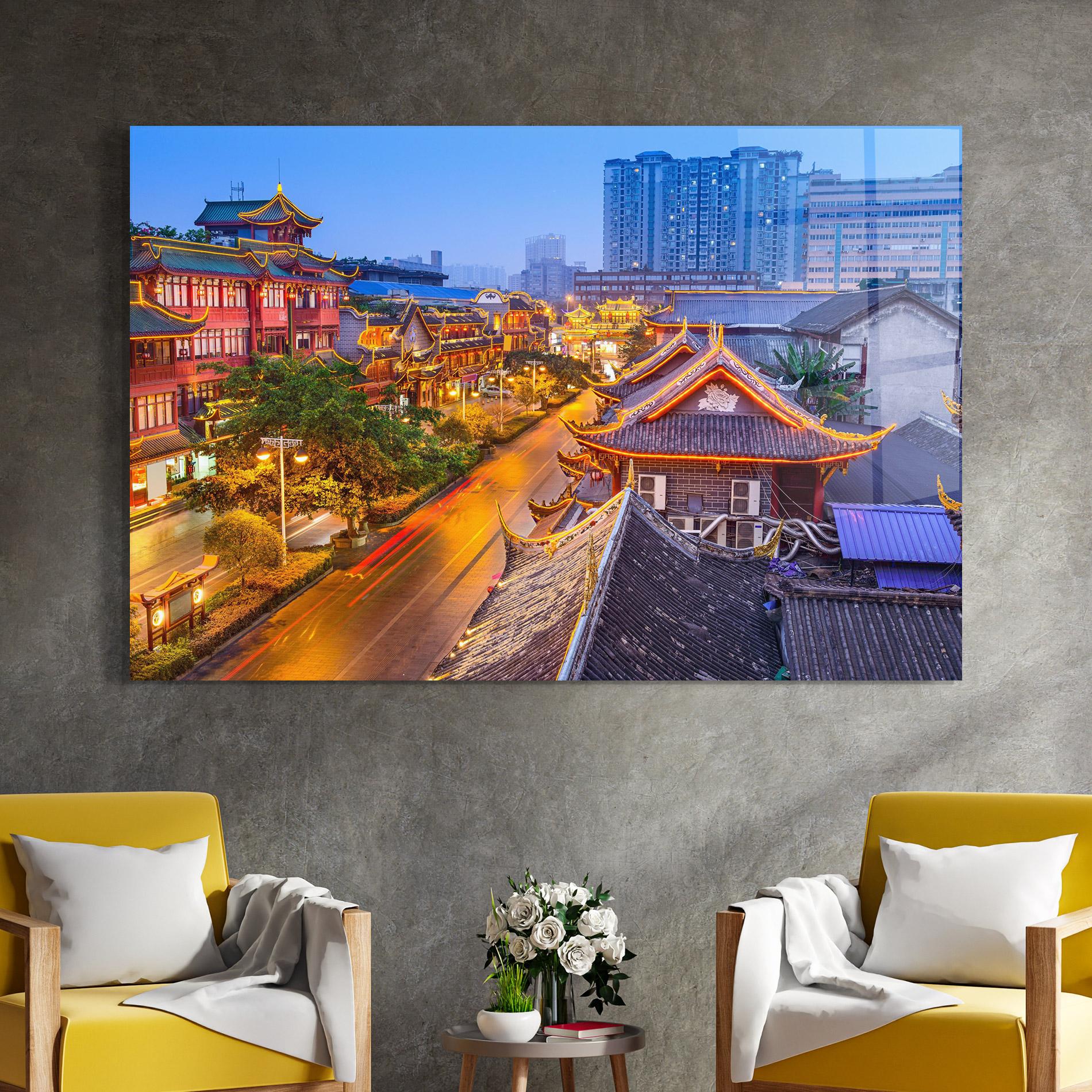 Tablou Sticla Chengdu China mockup 4