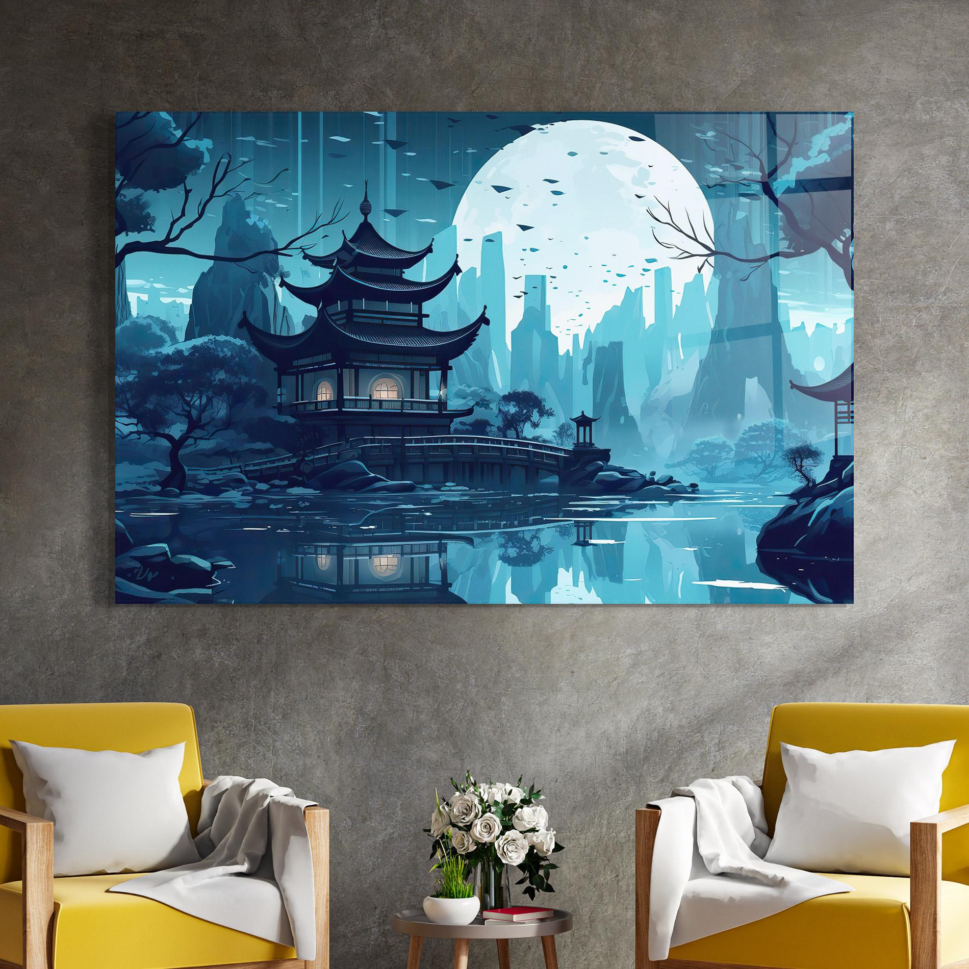 Tablou Sticla Chinese Cartoon mockup 4