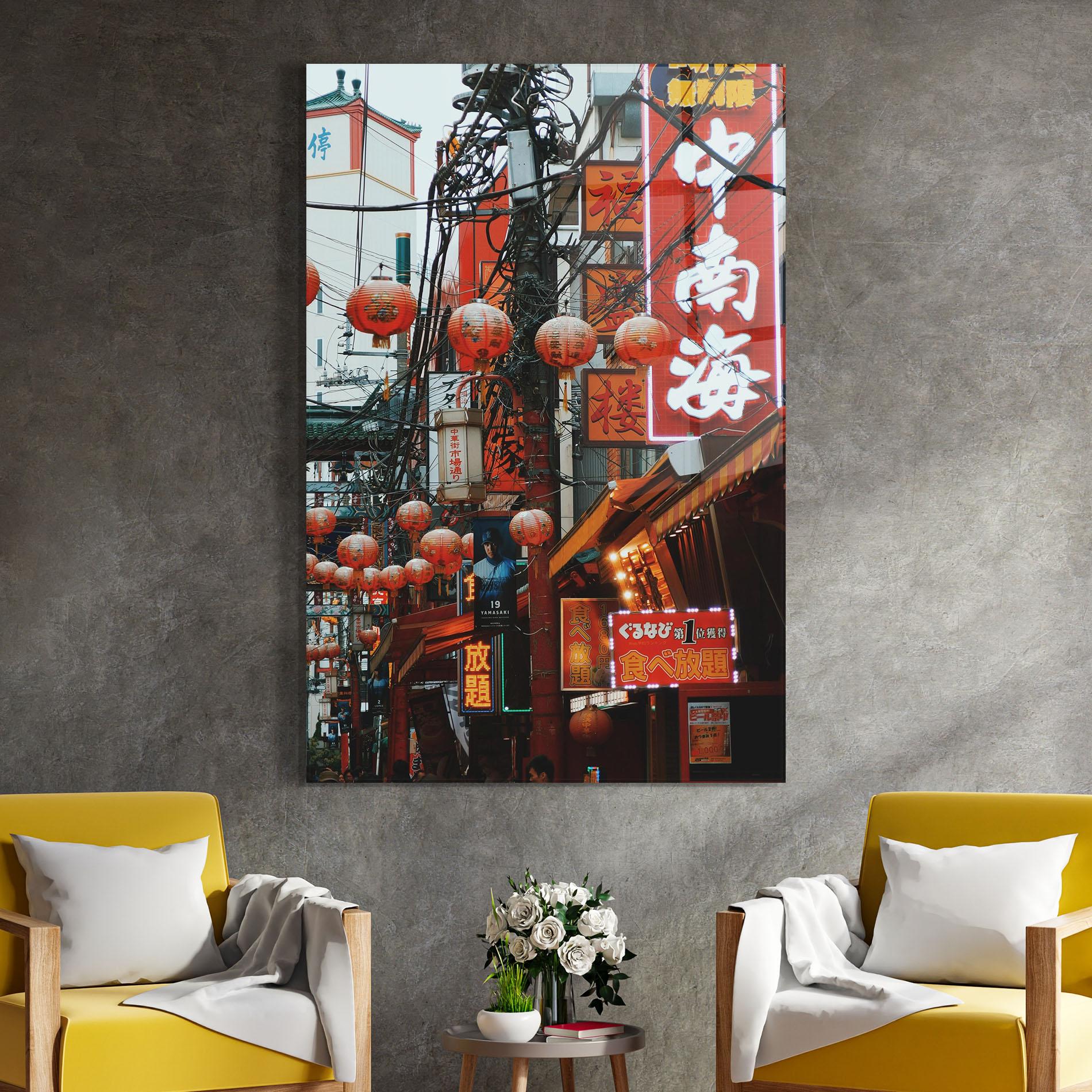 Tablou Sticla Chinatown mockup 4