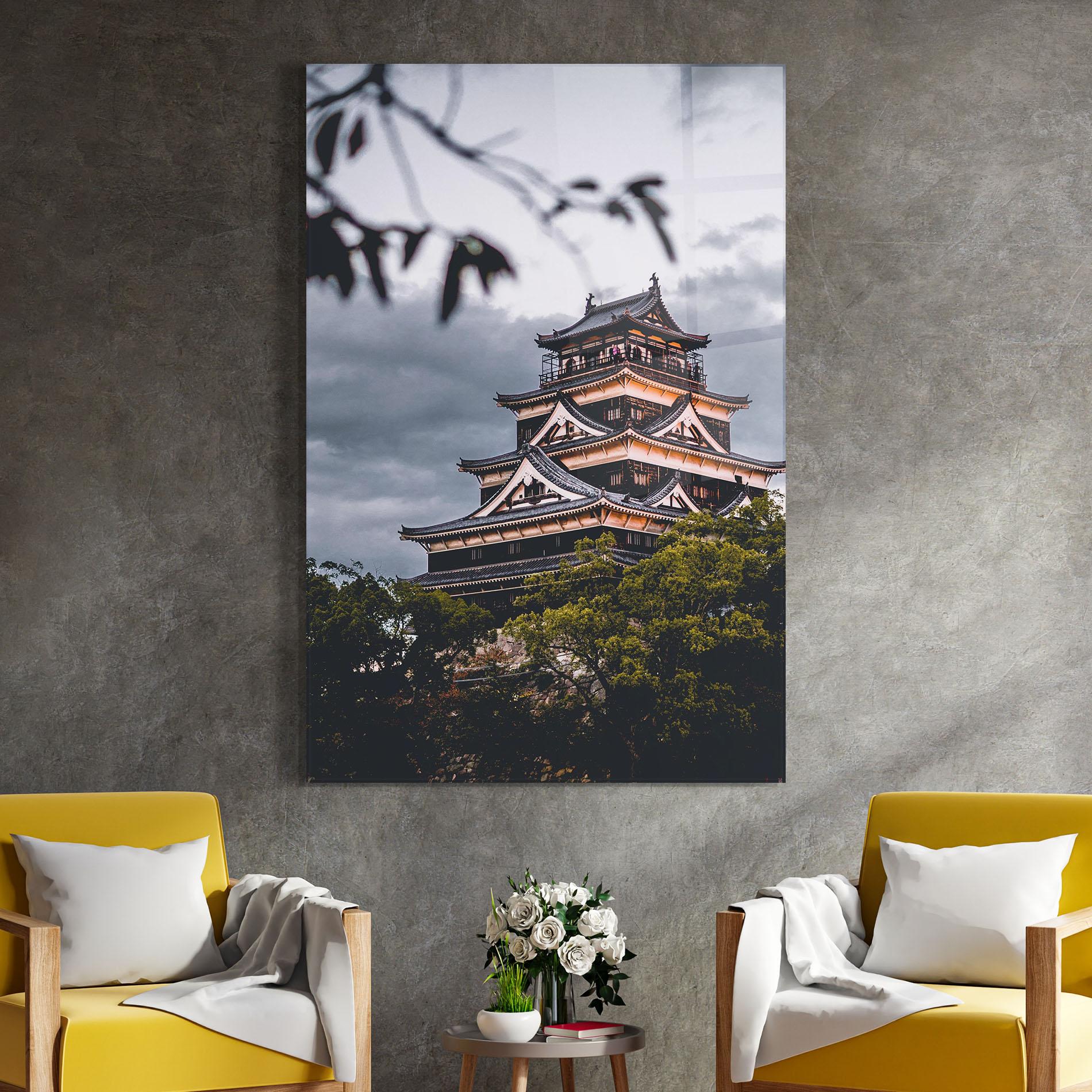 Tablou Sticla Hiroshima Castle mockup 4