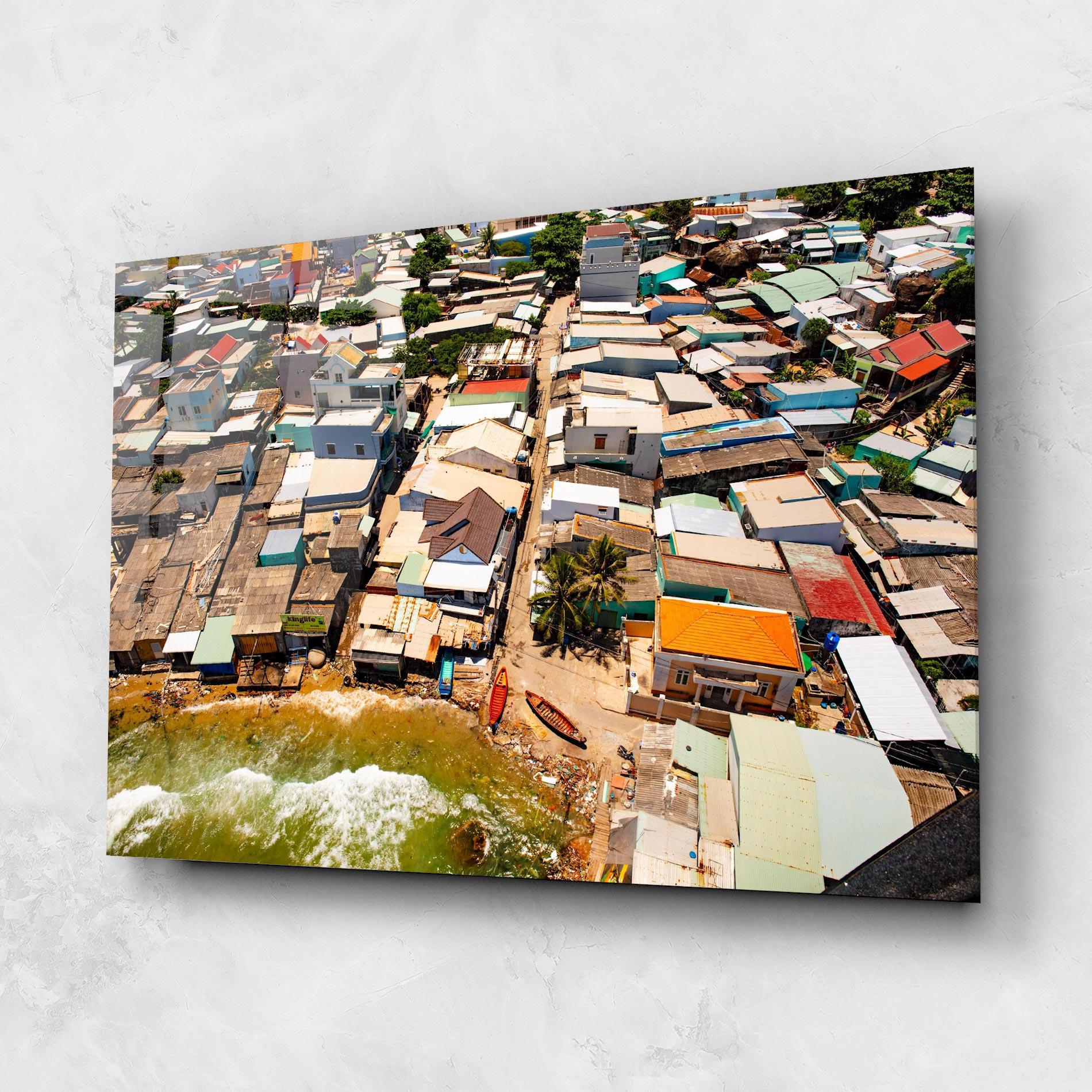 Tablou Sticla Vietnam Slums mockup 1