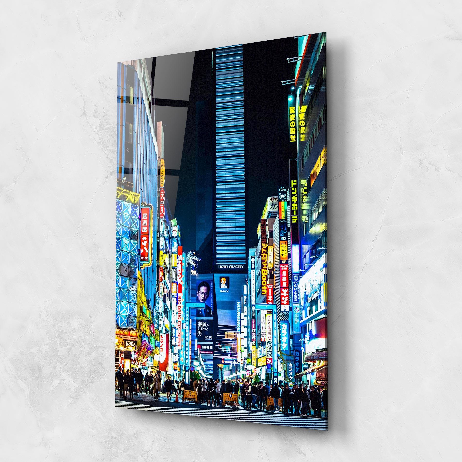 Tablou Sticla Colorful City Lights mockup 1