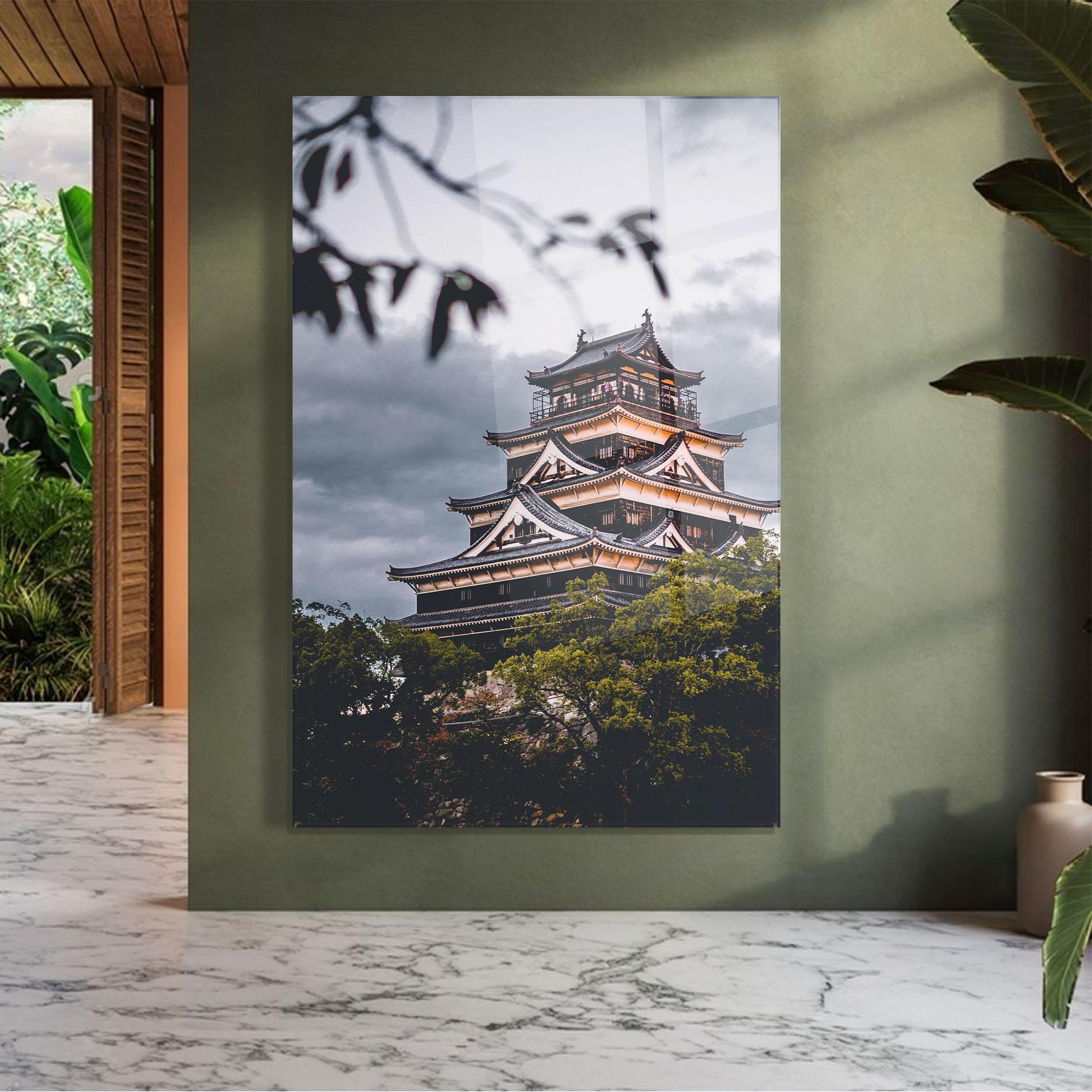 Tablou Sticla Hiroshima Castle mockup 7
