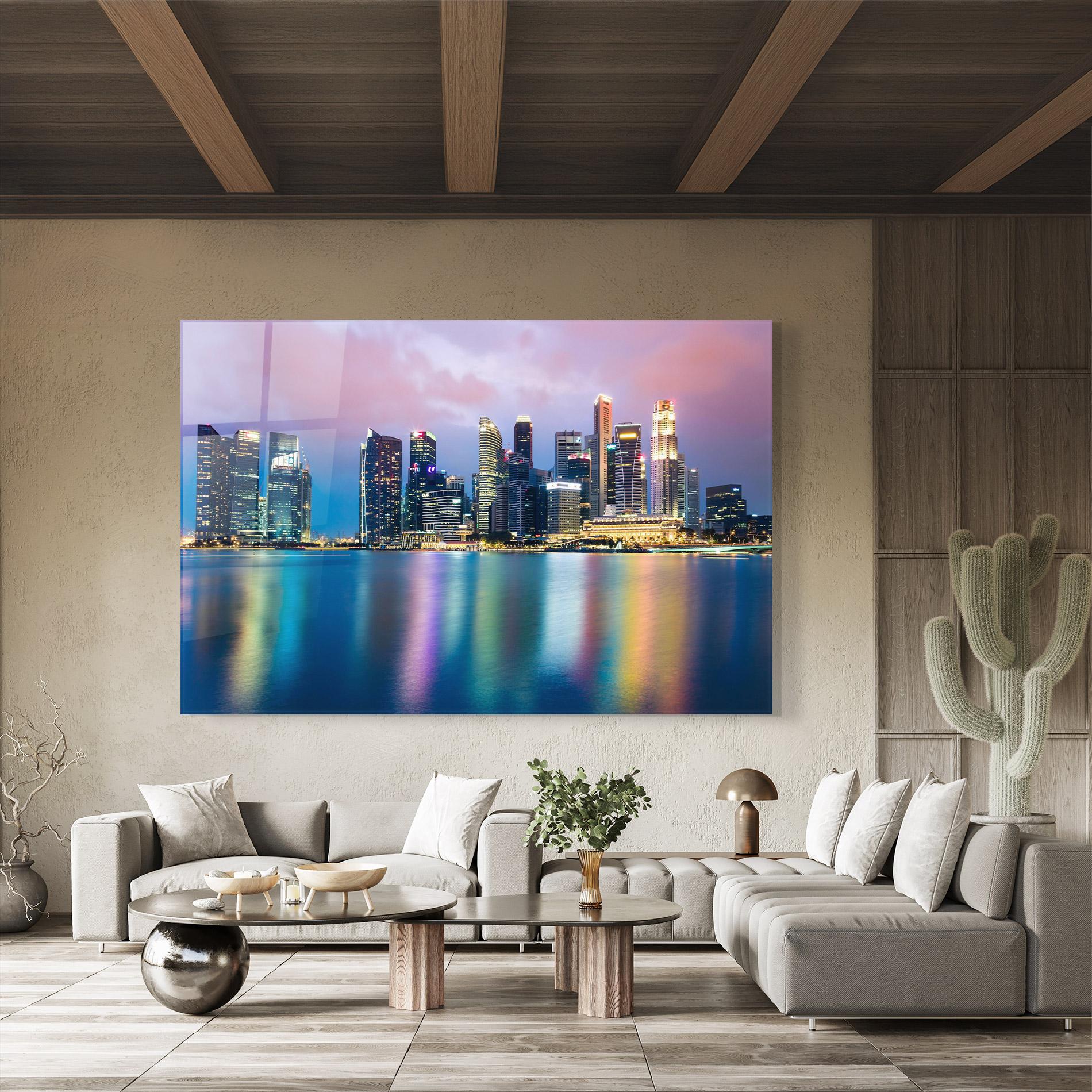 Tablou Sticla Hong Kong Skyline mockup 8