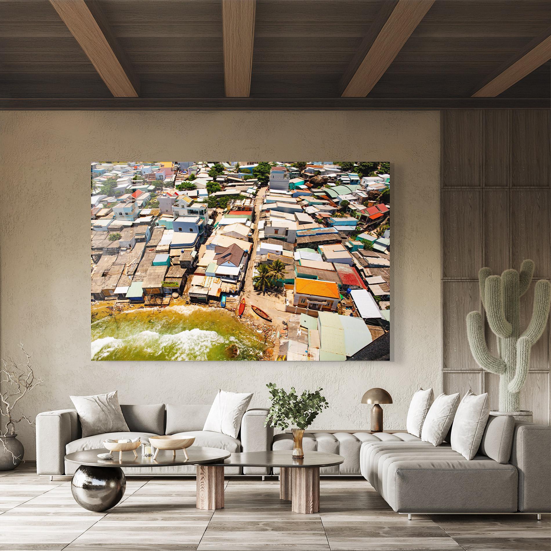 Tablou Sticla Vietnam Slums mockup 8