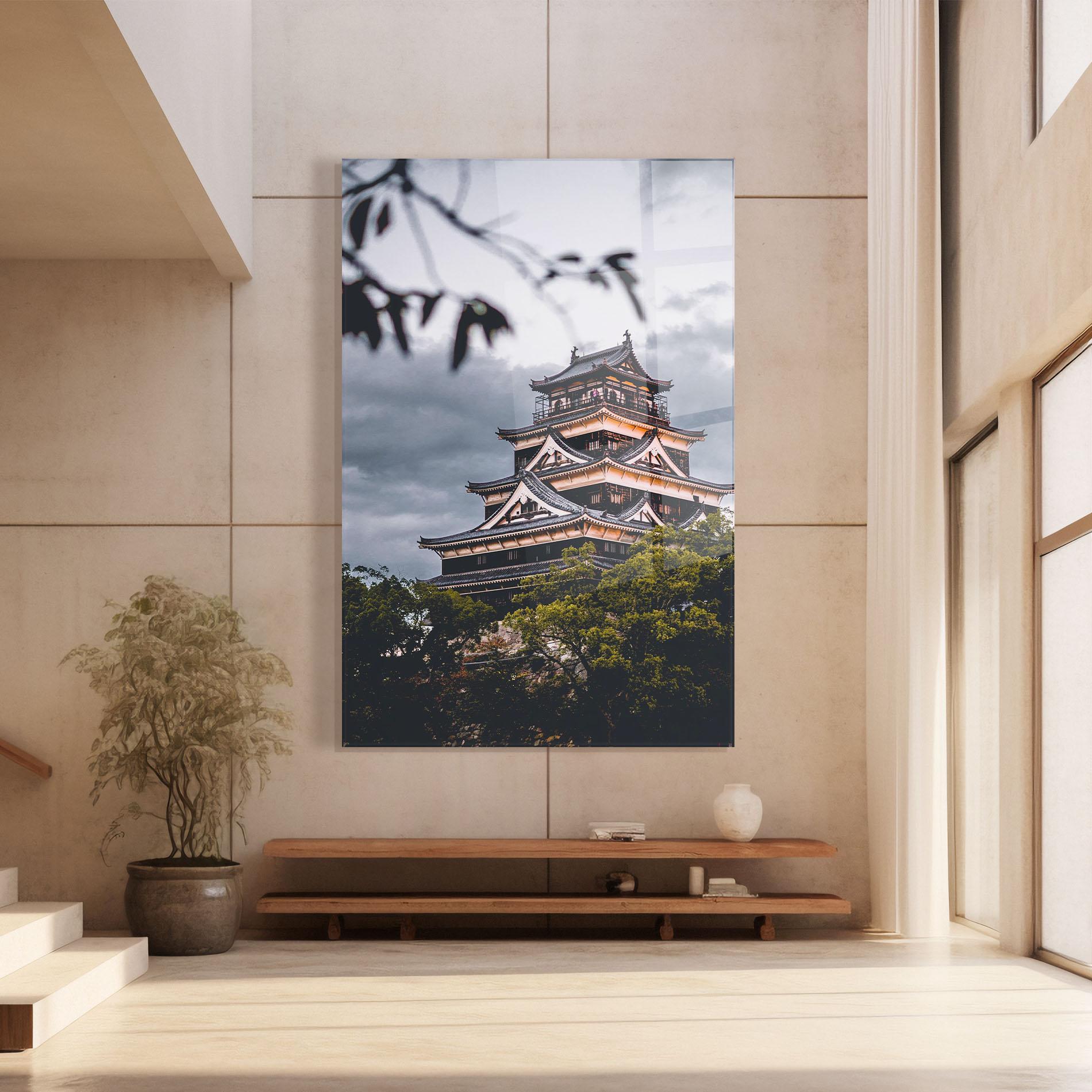 Tablou Sticla Hiroshima Castle mockup 8