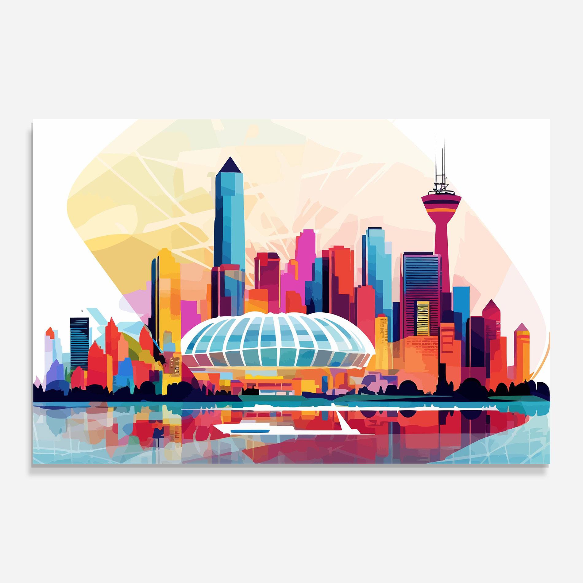 Tablou Sticla Olympic Stadium Color mockup 0