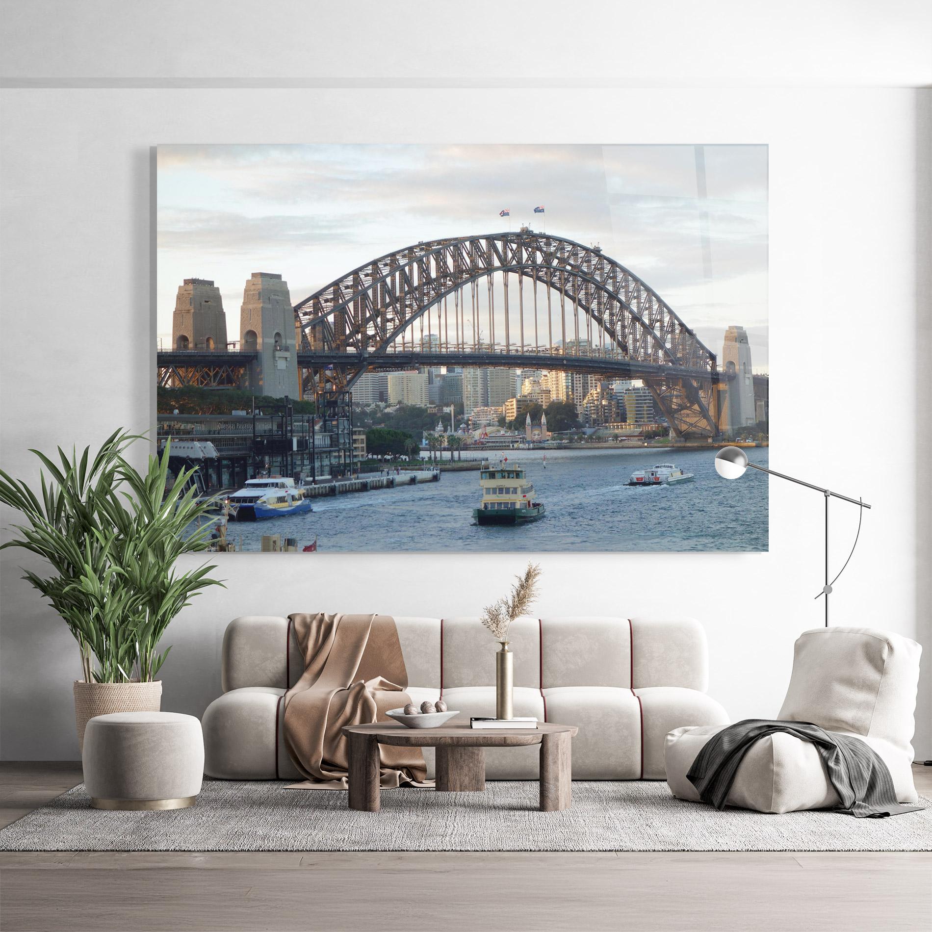 Tablou Sticla Harbour Bridge View mockup 9