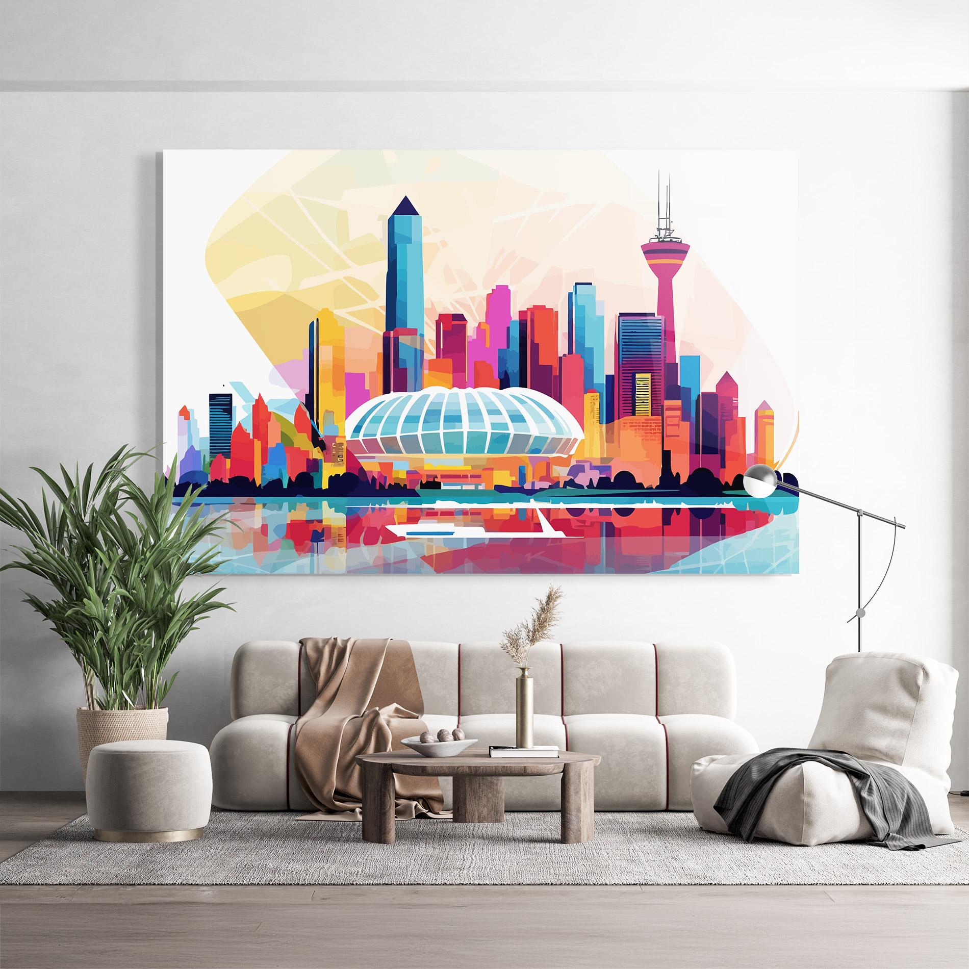 Tablou Sticla Olympic Stadium Color mockup 9