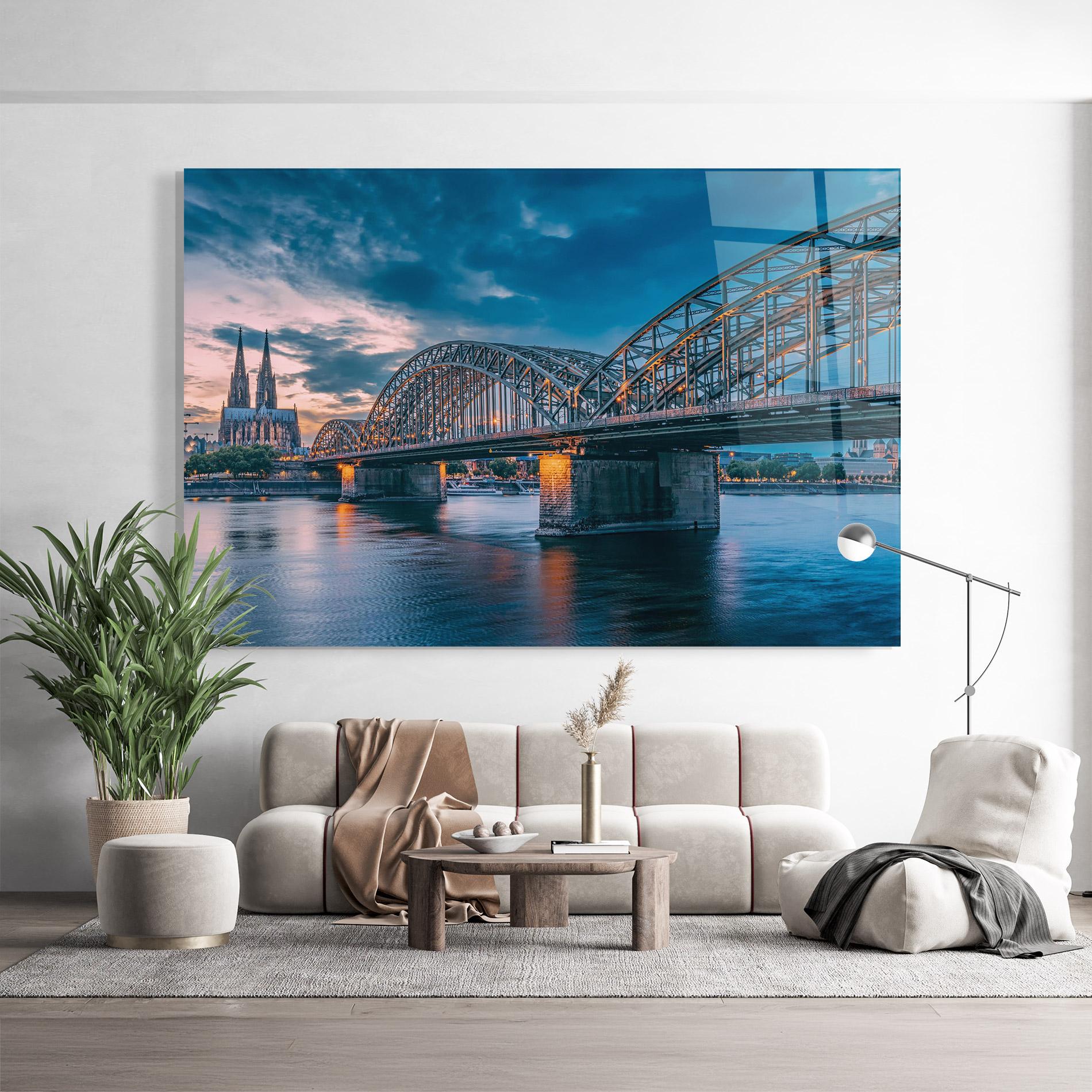 Tablou Sticla River Whith Trains mockup 9