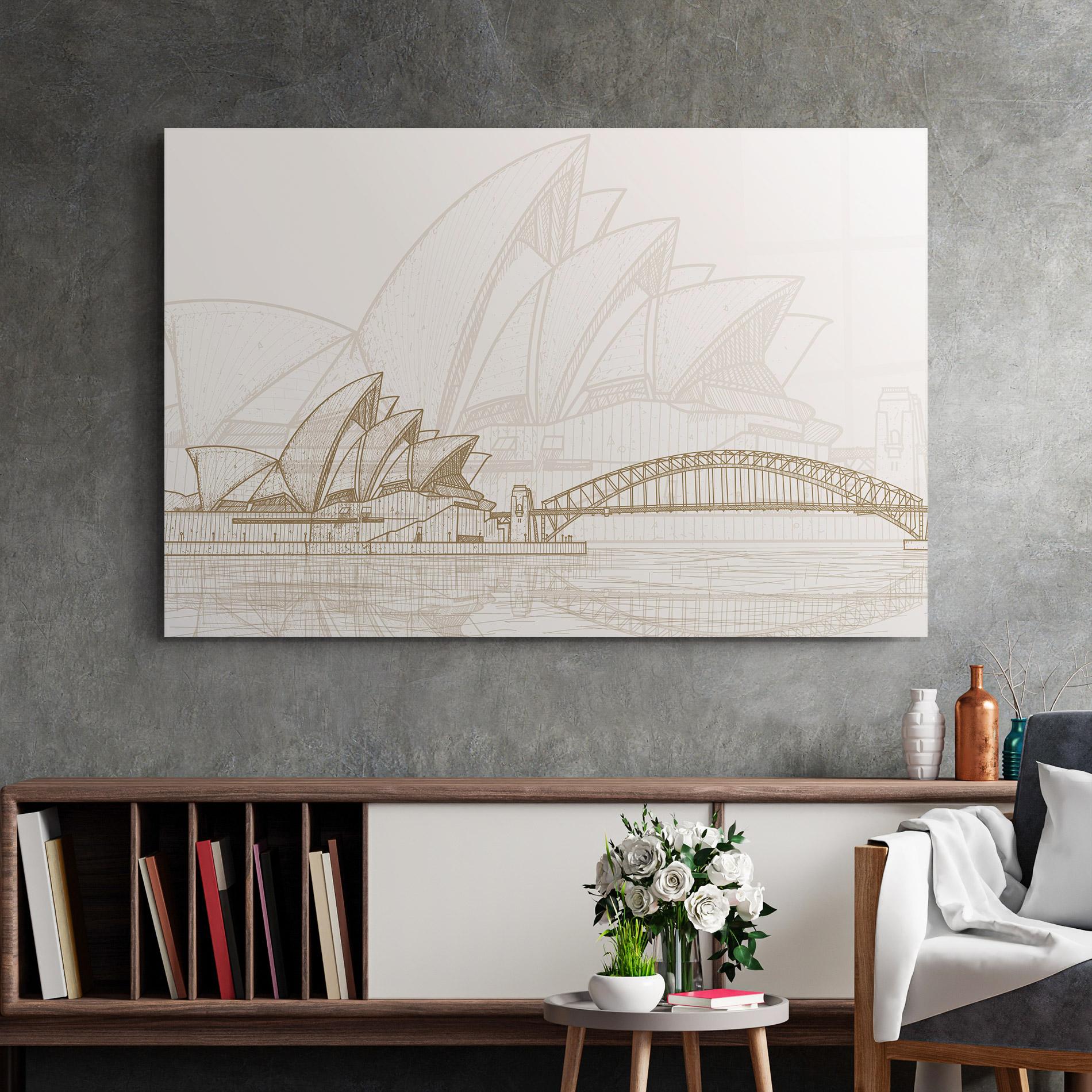 Tablou Sticla Brown Opera House mockup 2